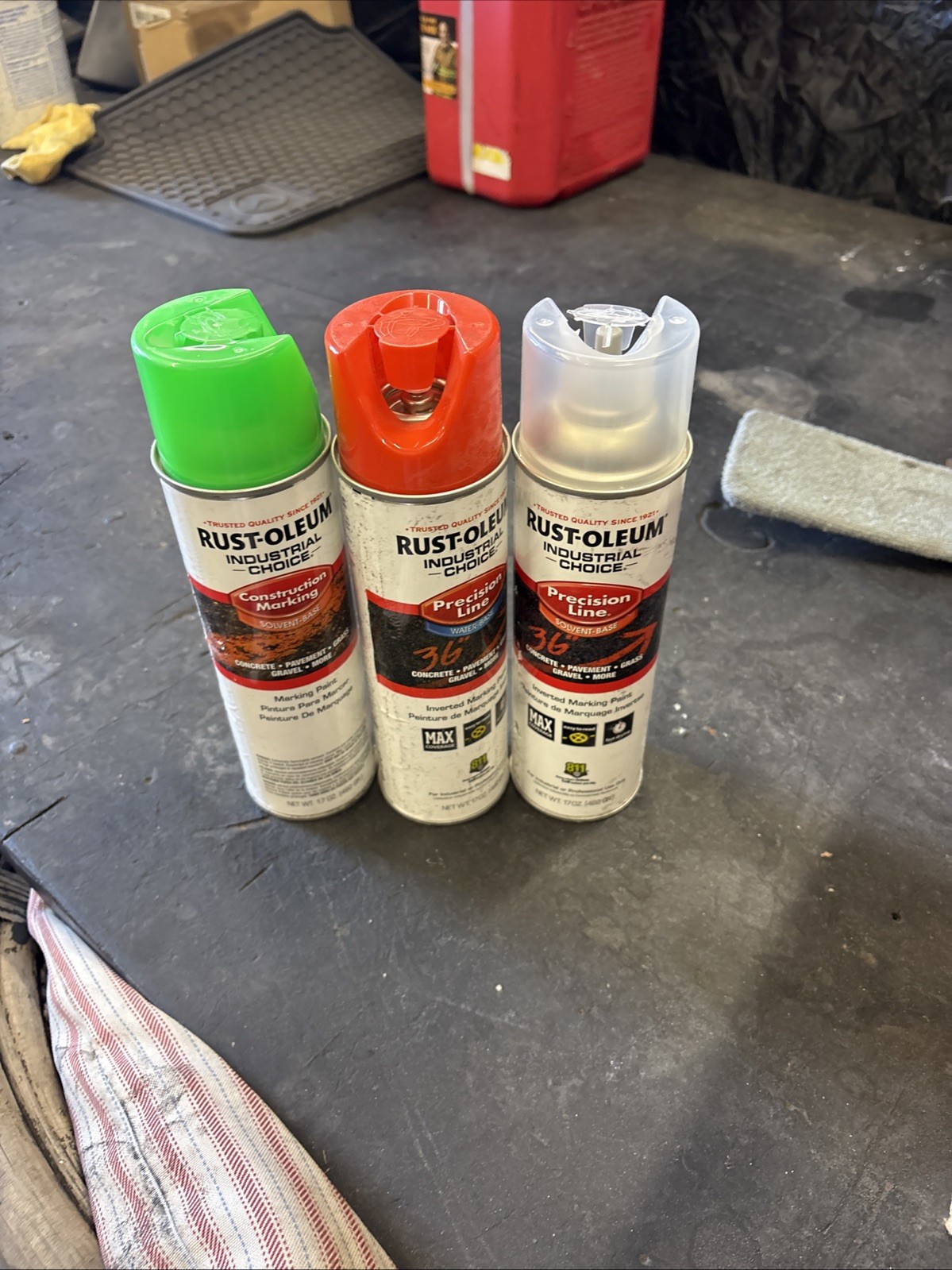 12-Pack Inverted Fluorescent Orange Spray Paint, 17 Oz, Water-Based, for Marking