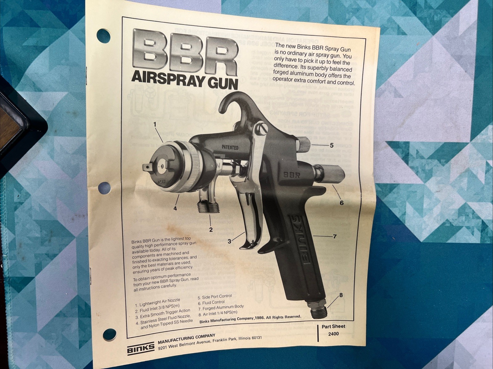 Binks BBR Traditional Spray Gun New Open Box