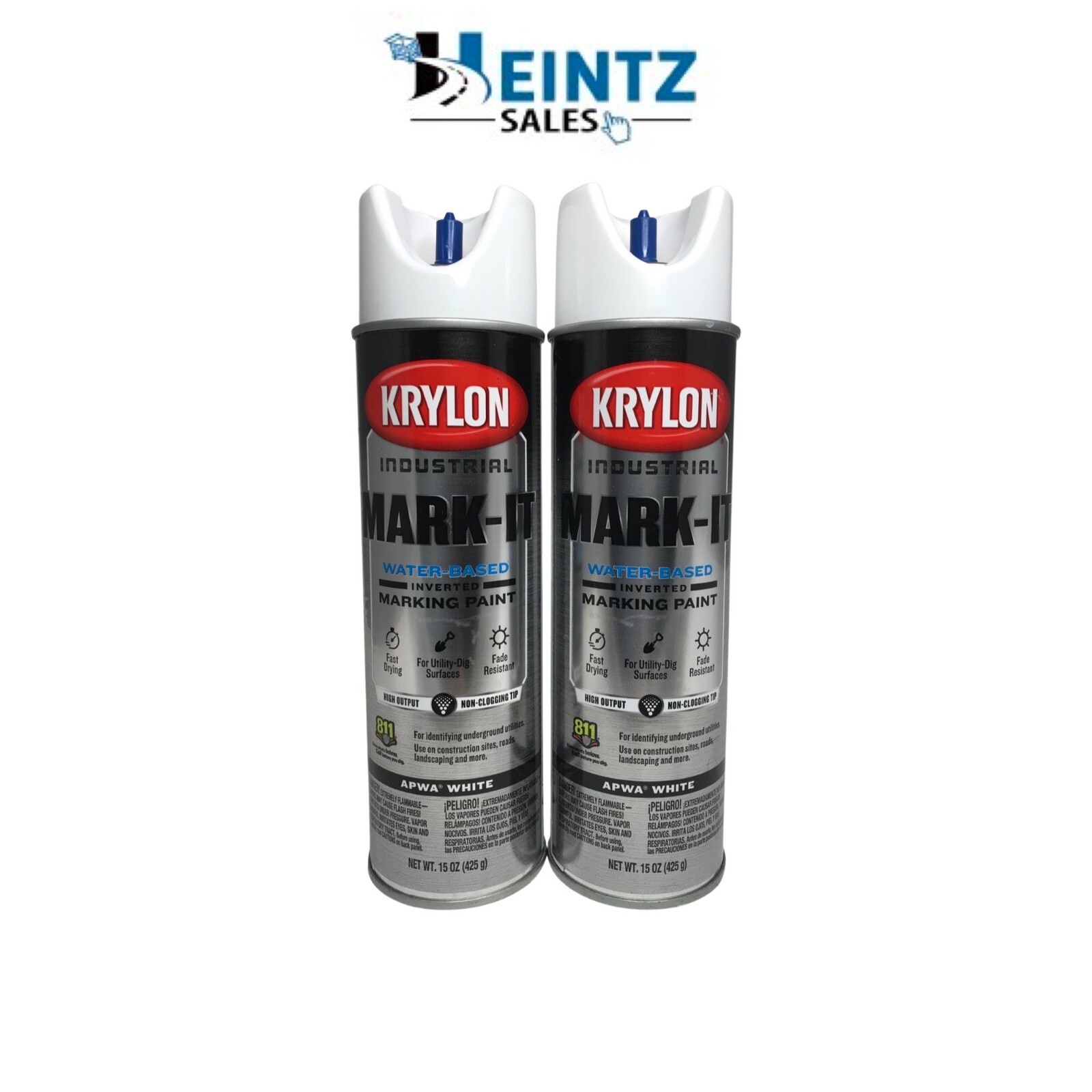 Krylon 731608 – 2 PACK Mark-It WB Inverted Marking Paint -APWA Brilliant White