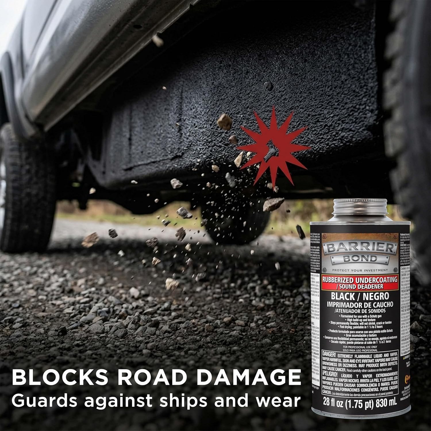 Barrier Bond – Rubberized Undercoating Sound Deadener, 28oz Can, Black, Spray…