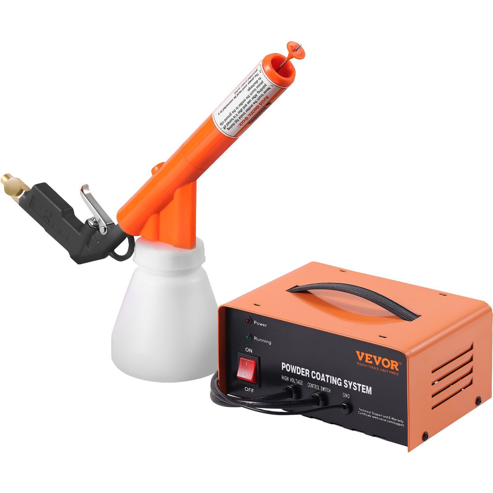 50KV Electrostatic Output Powder Coating Kit with Foot Switch Spray Gun Nozzles