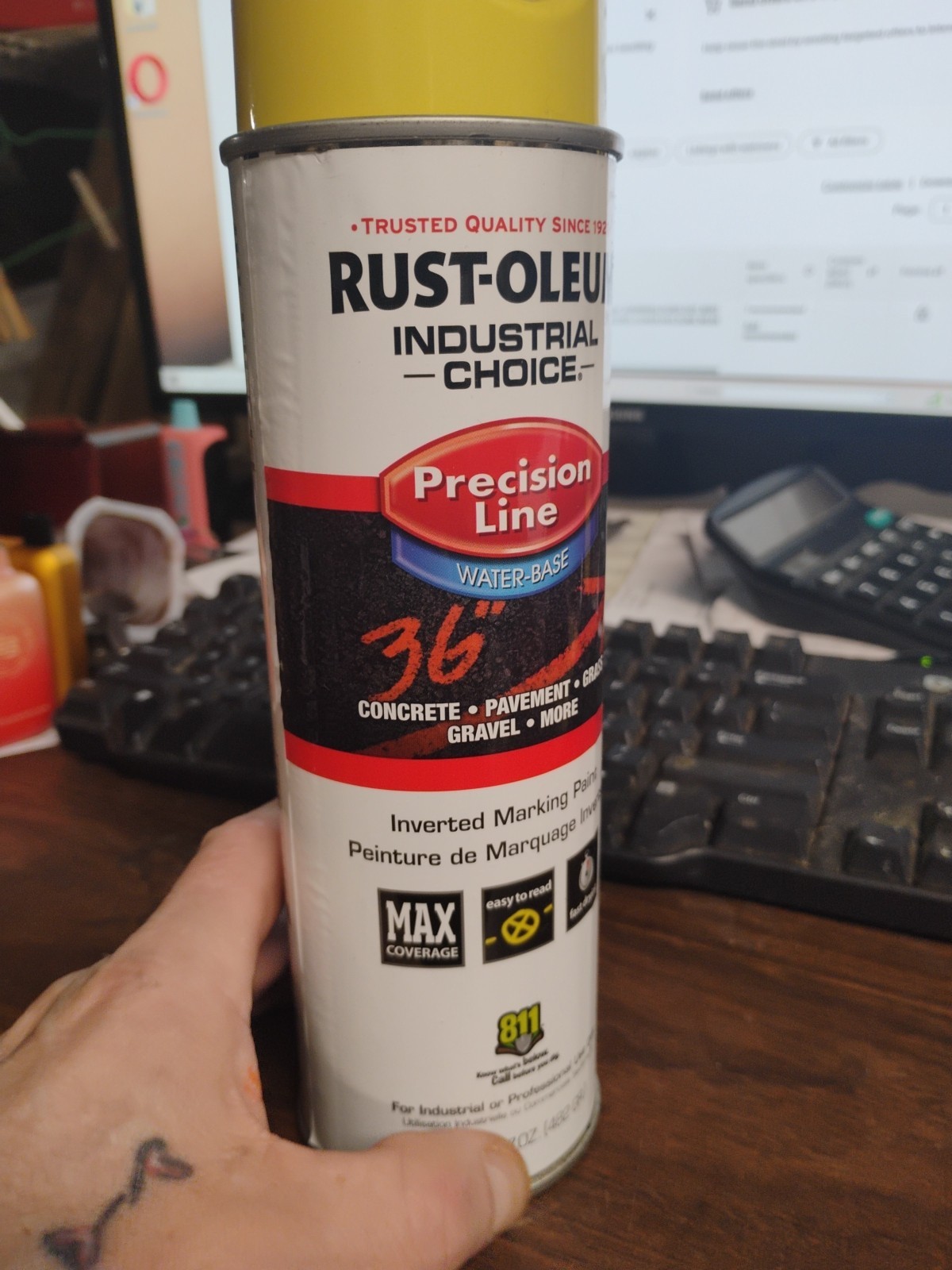 Rust-Oleum Industrial Choice Inverted Line Marking Paint Concrete Grass 17oz