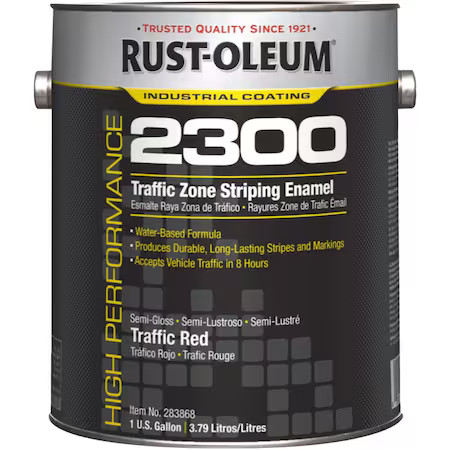 Rust-Oleum 283868 Traffic Zone Striping Paint, 1 Gal., Traffic Red, Water -Based