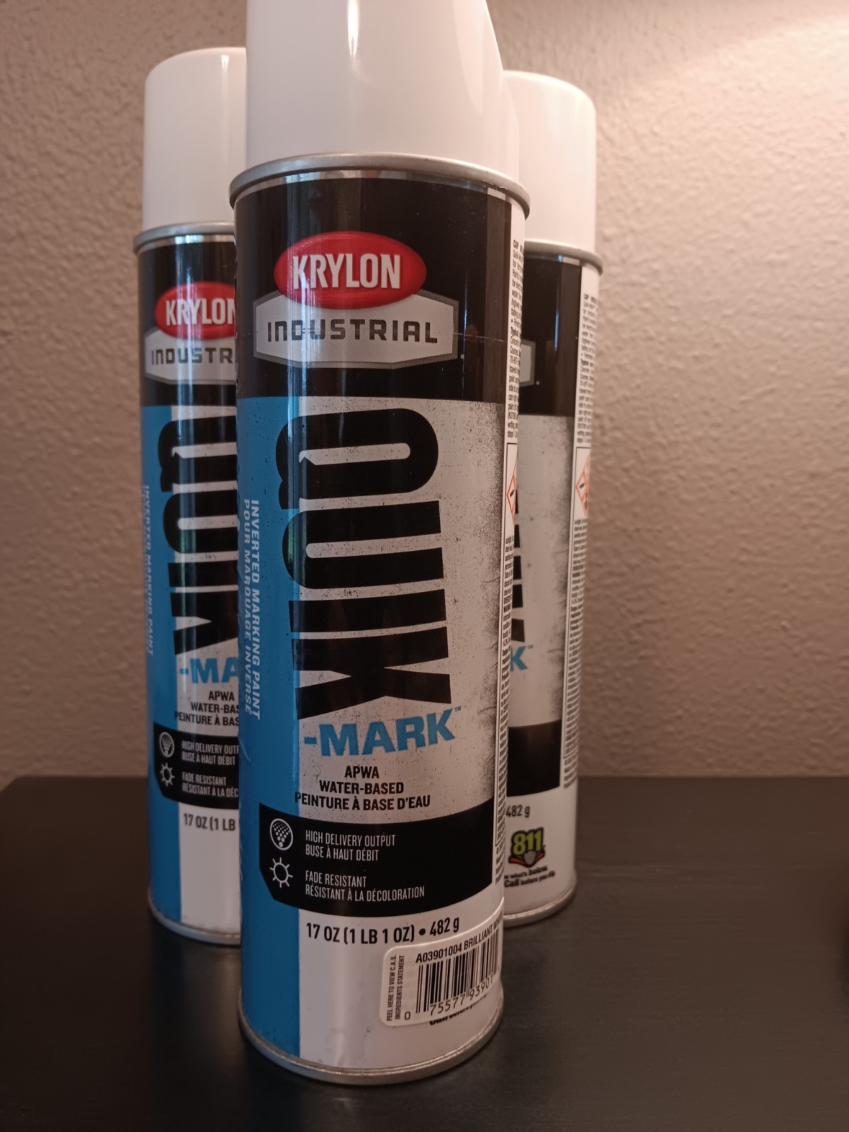 New (3Lot) Krylon Brilliant White Industrial Quik Mark Marking Paint 17oz