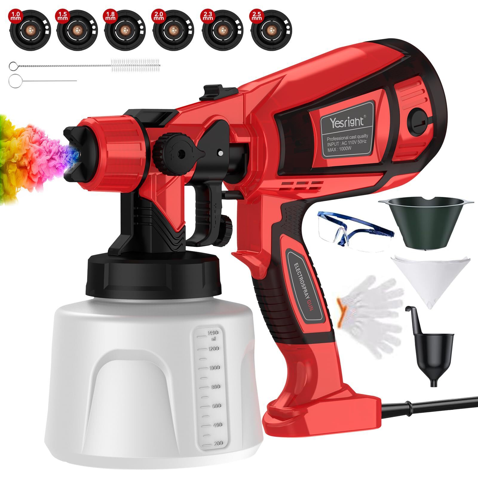 YesRight 1000W High Speed Paint Sprayer for Home, Fence & Furniture Projects
