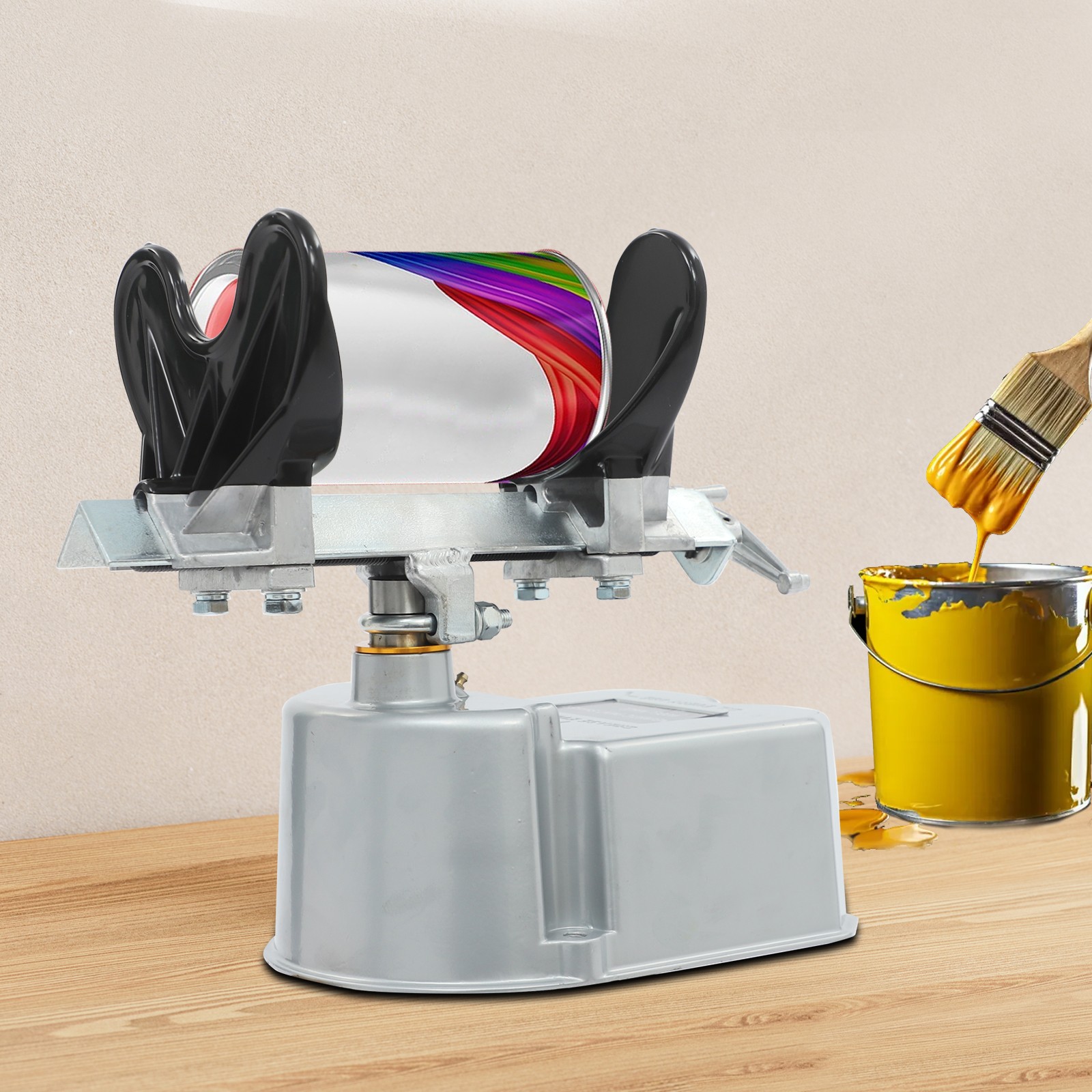 Pneumatic Paint Shaker Mixer Air Operated Paint Can Shaker with Adjustable Clamp