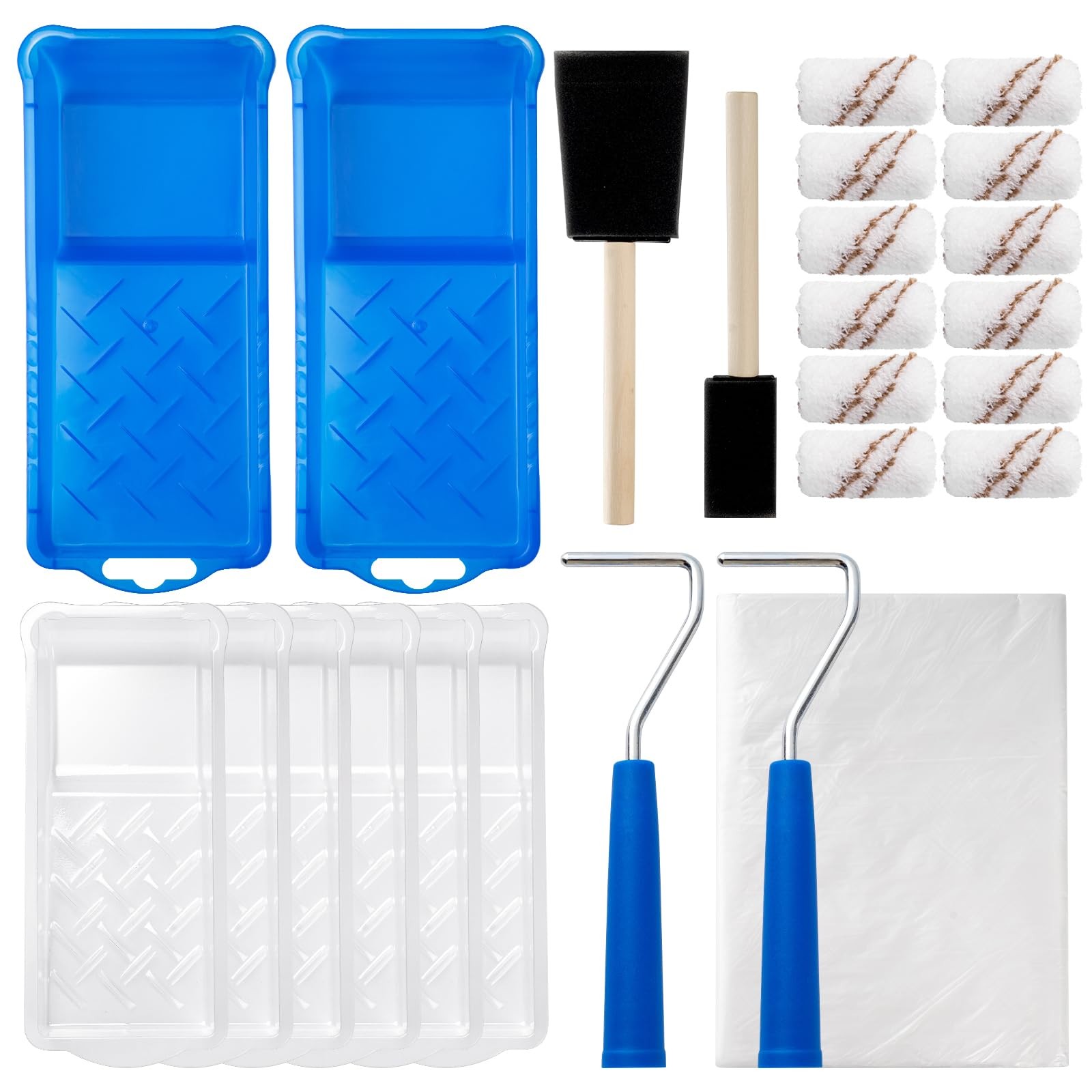 Mister Rui Paint Roller Kit, 25 Pack, 2 Inch,25 2 inch paint roller kit