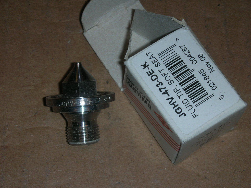 DeVilbiss JGHV-473-DE-K HVLP FLUID TIP SOFT SEAT 2.0mm AGGS-522 NOS!!