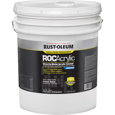 Rust-Oleum 316543 Acrylic Enamel Coating, Forest Green, 5Gal