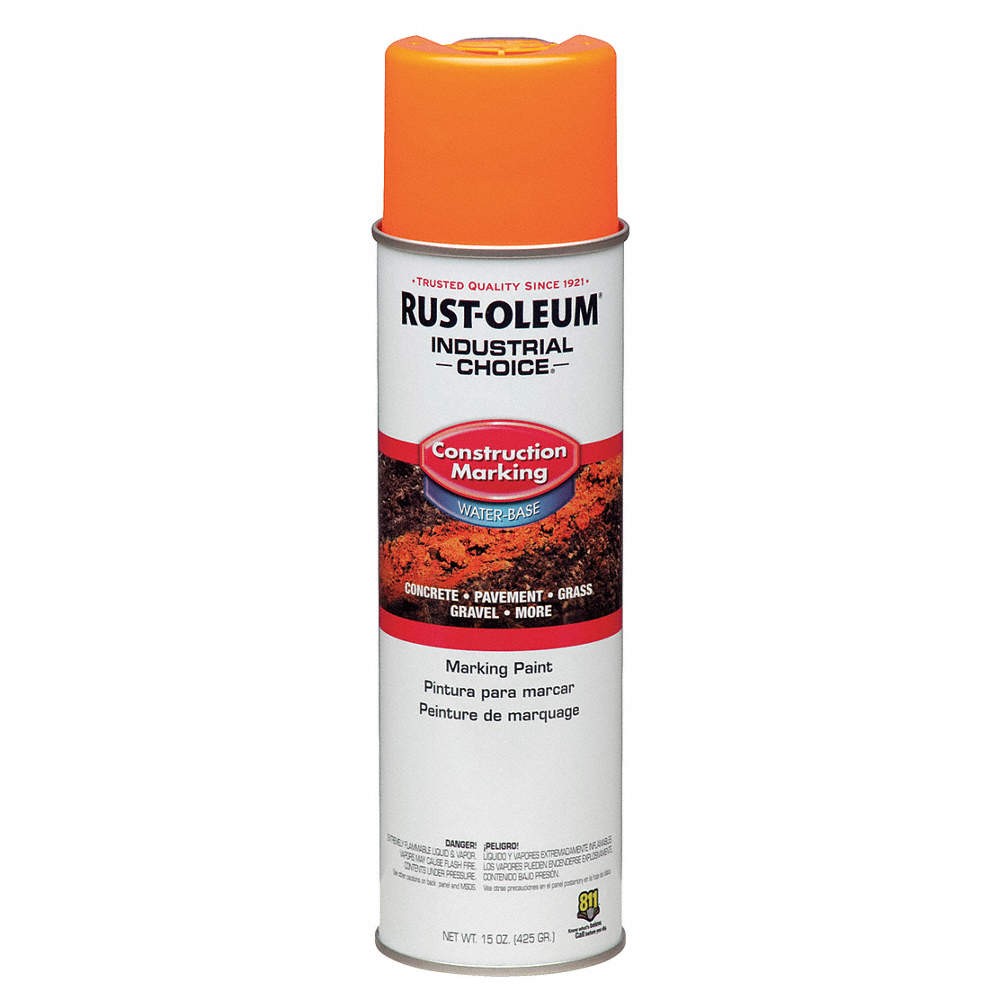 RUST-OLEUM 264697 Marking Paint,20 oz,Fluorescent Orange 21CJ77