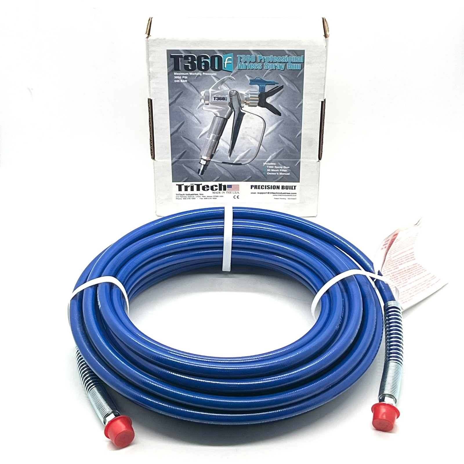 TriTech T360 Airless Paint Spray Gun with Tough-Flow 1/4 Inch Hose Set