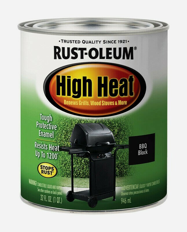 Rust-Oleum HIGH HEAT 1 qt. Satin BBQ Black Tough Protective Enamel 7778-502 NEW!