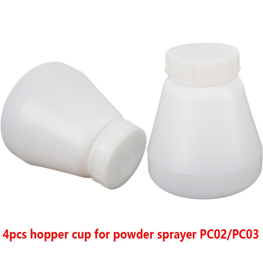 4pcs Hopper Cup Bottle For Powder Coating System Pc02 Pc03 Paint Spray Gun