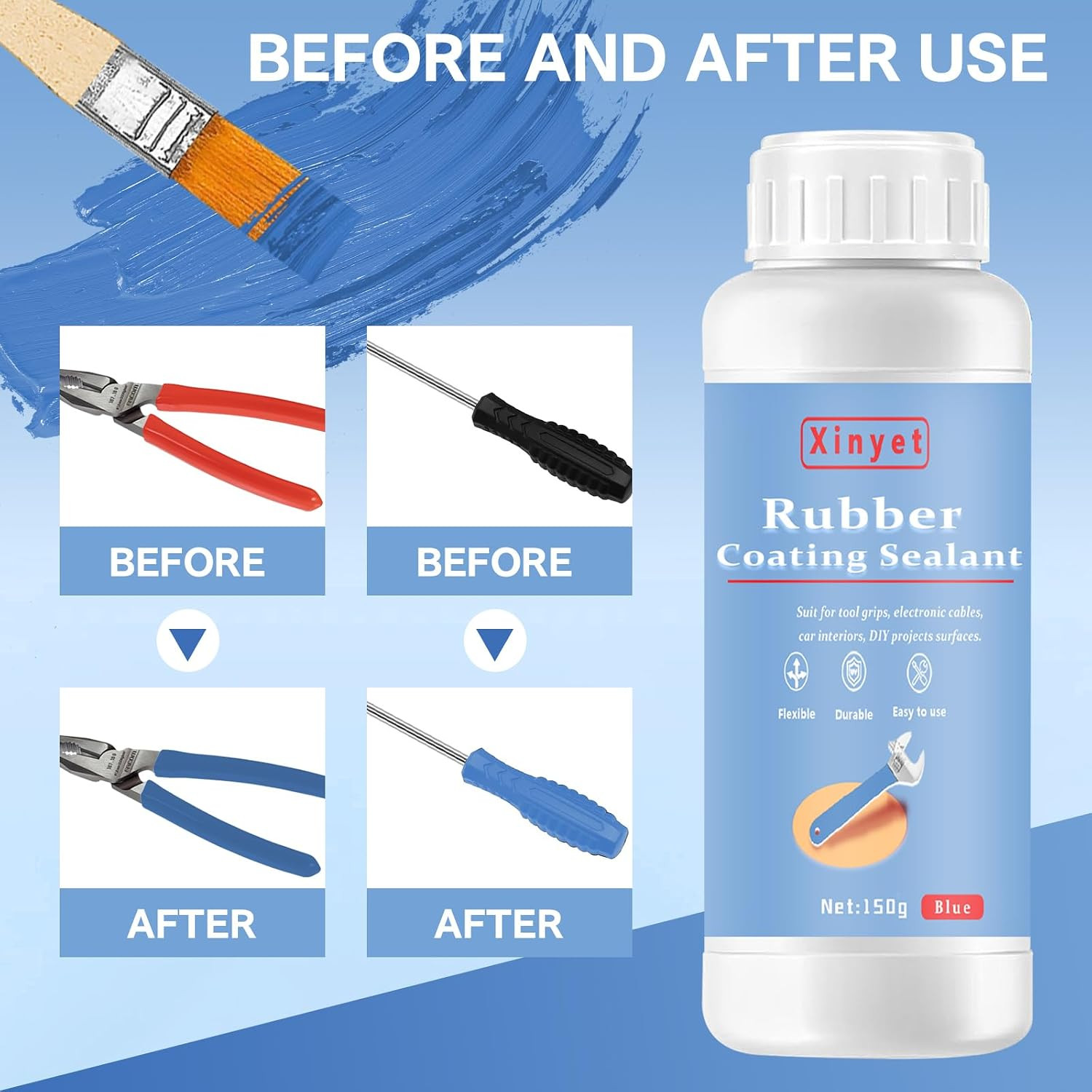 150ml Tool Dip Rubber Coating, Rubber Dip for Tools, Flexible Peelable Protectiv