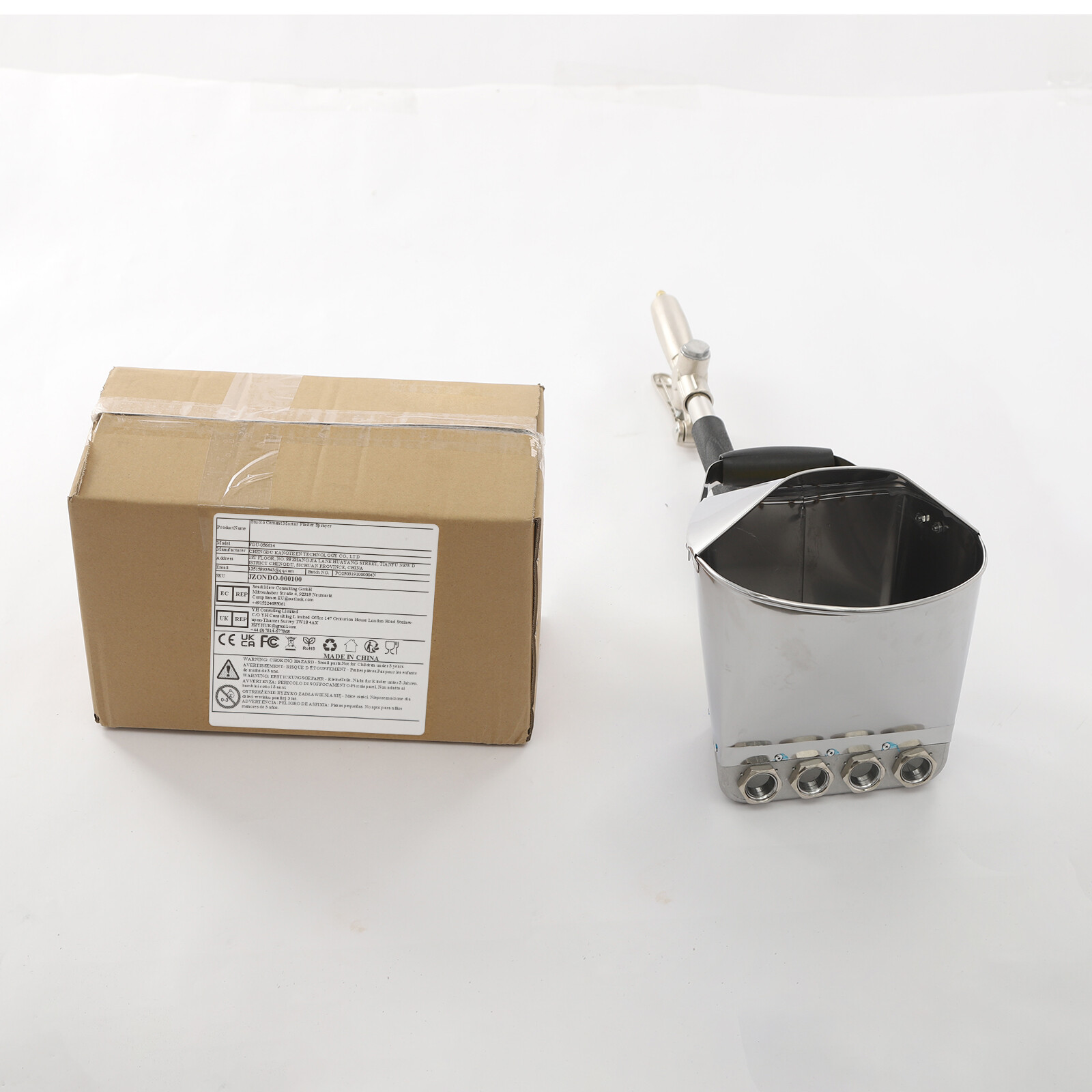 Cement Stucco Sprayer with Detachable Nozzles Stucco Cement Texture Hopper