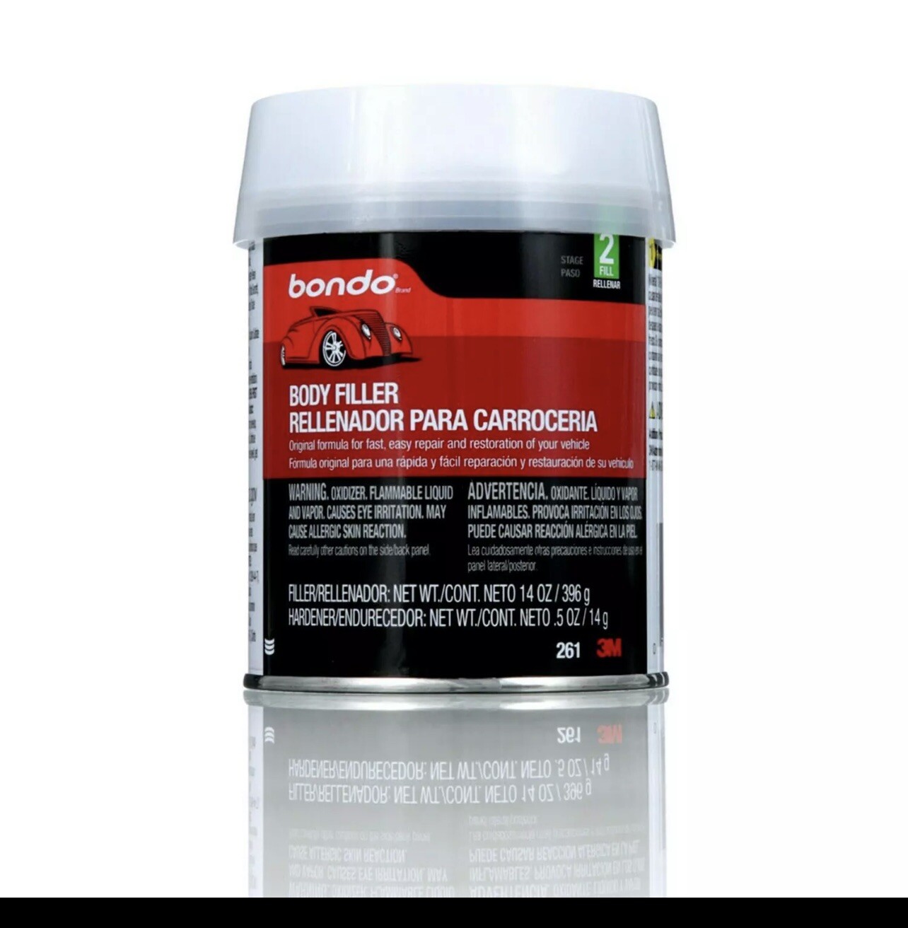 Bondo Body Filler 00261 – 14 oz + 0.5 oz Hardener – Auto Restoration Solution