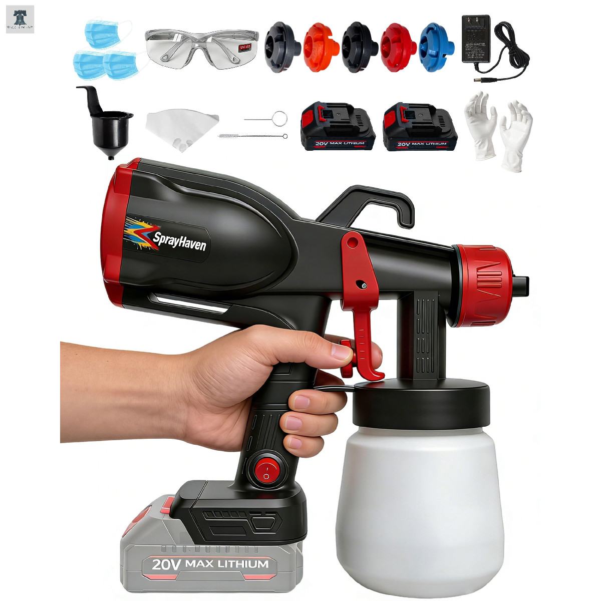 Sprayhaven Cordless Paint Sprayer 2 Batteries 2.1 Lbs Lightweight 750W Hvlp