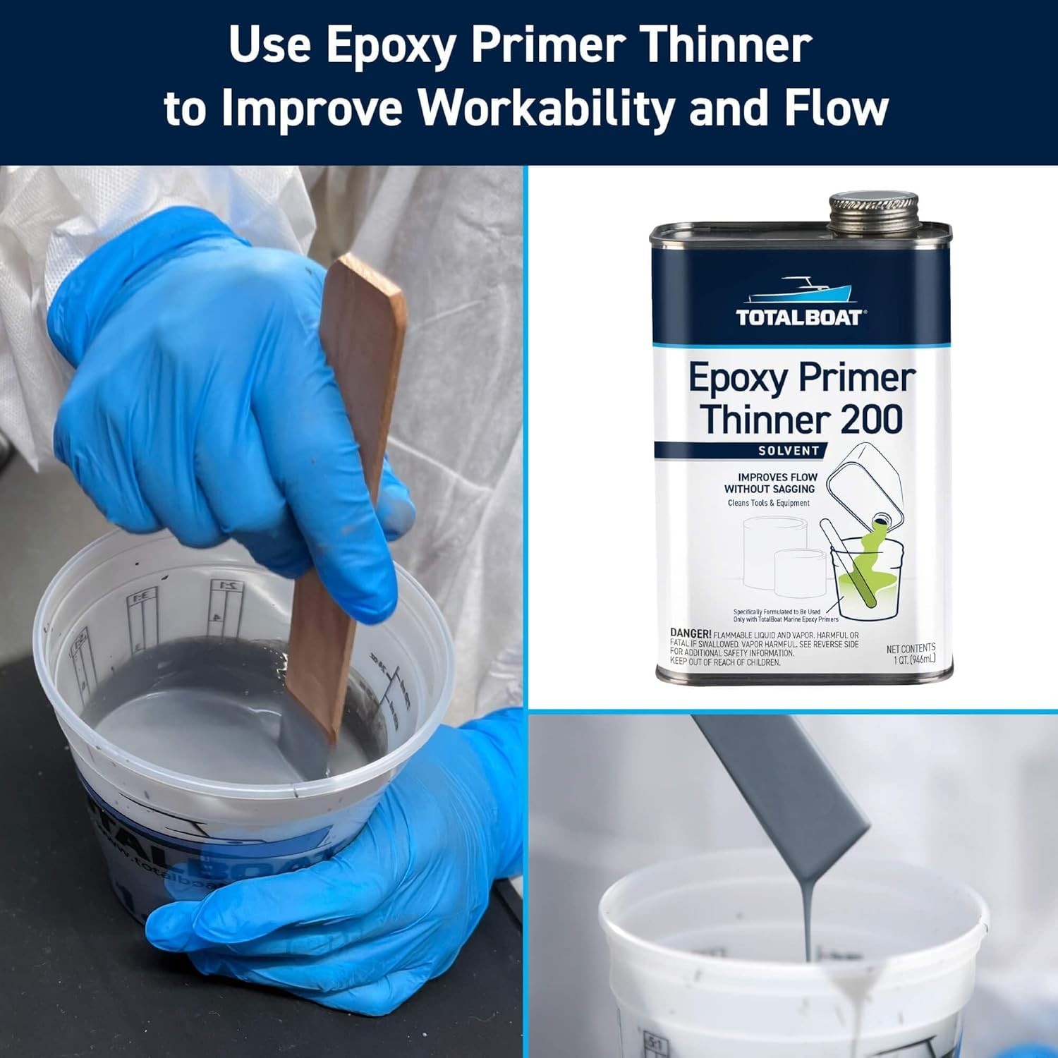 Epoxy Barrier Coat System White Quart for Fiberglass & Marine Protection