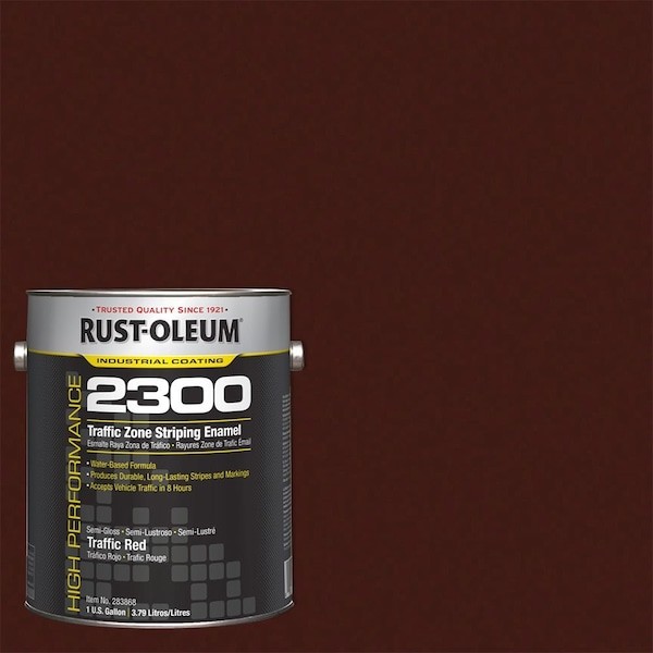Rust-Oleum 283868 Traffic Zone Striping Paint, 1 Gal., Traffic Red, Water -Based