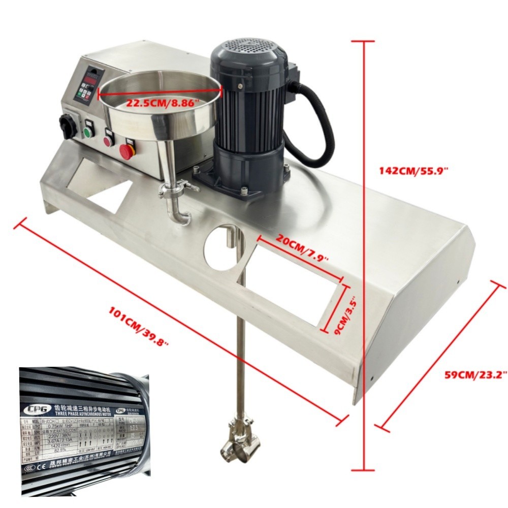 110V Chemical Paint Mixing Agitator Resistant 304SS Impeller Stirring Mixer 3PH