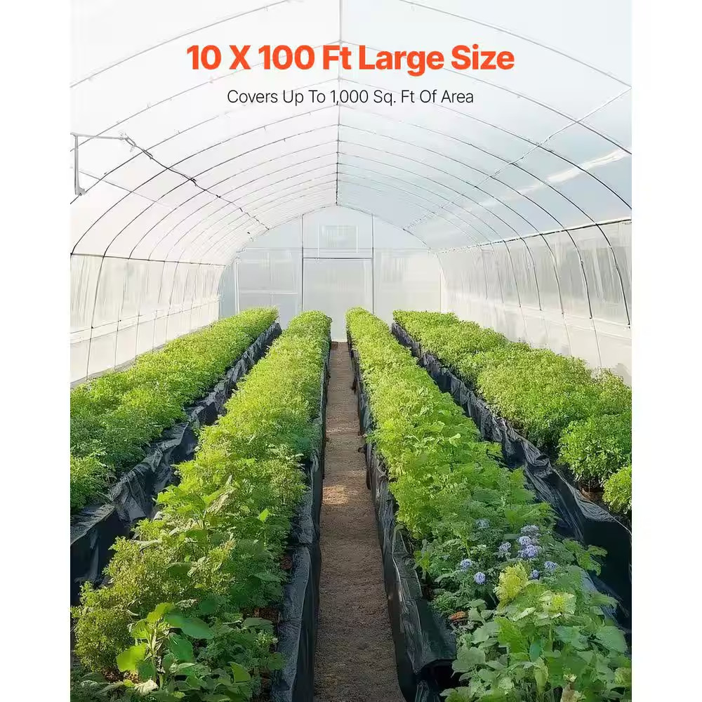 10 Ft. W X 100 Ft. L Double-Sided Thick Plastic Landscape Fabric, Plastic Drop C