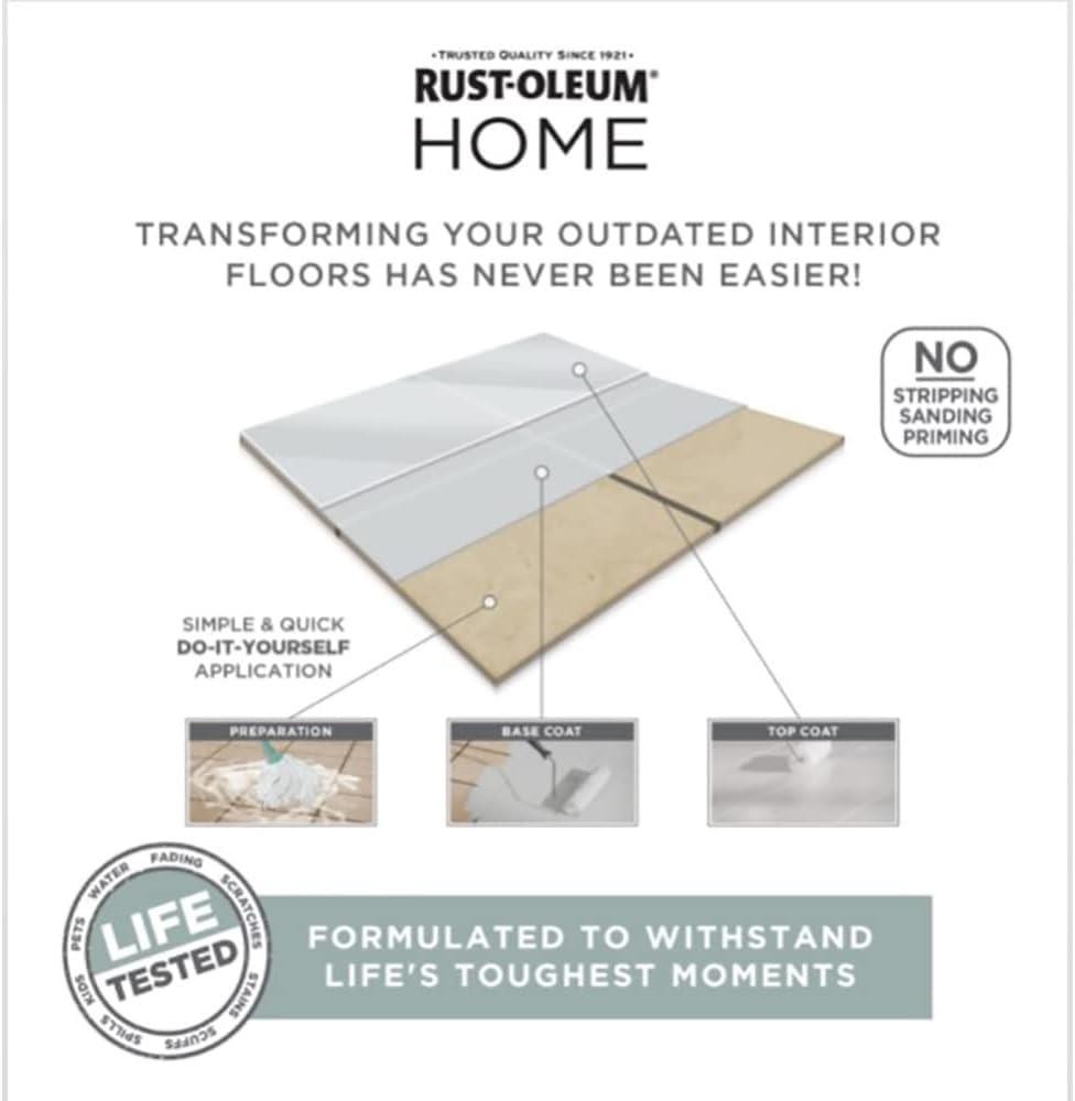 Rust-Oleum HOME Floor Coating, Deep Tint Base, Semi-Gloss, Kit – 360101