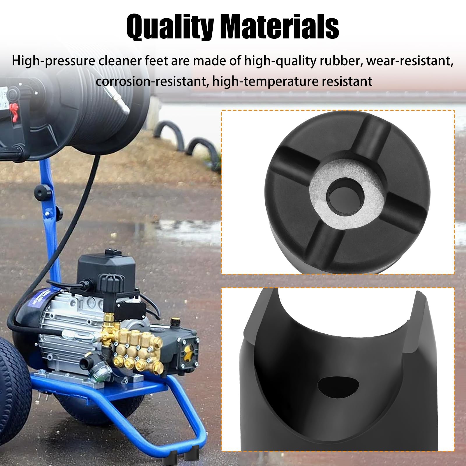 Pressure Washers Rubber Feet – for Most Brands of Gas Powered black