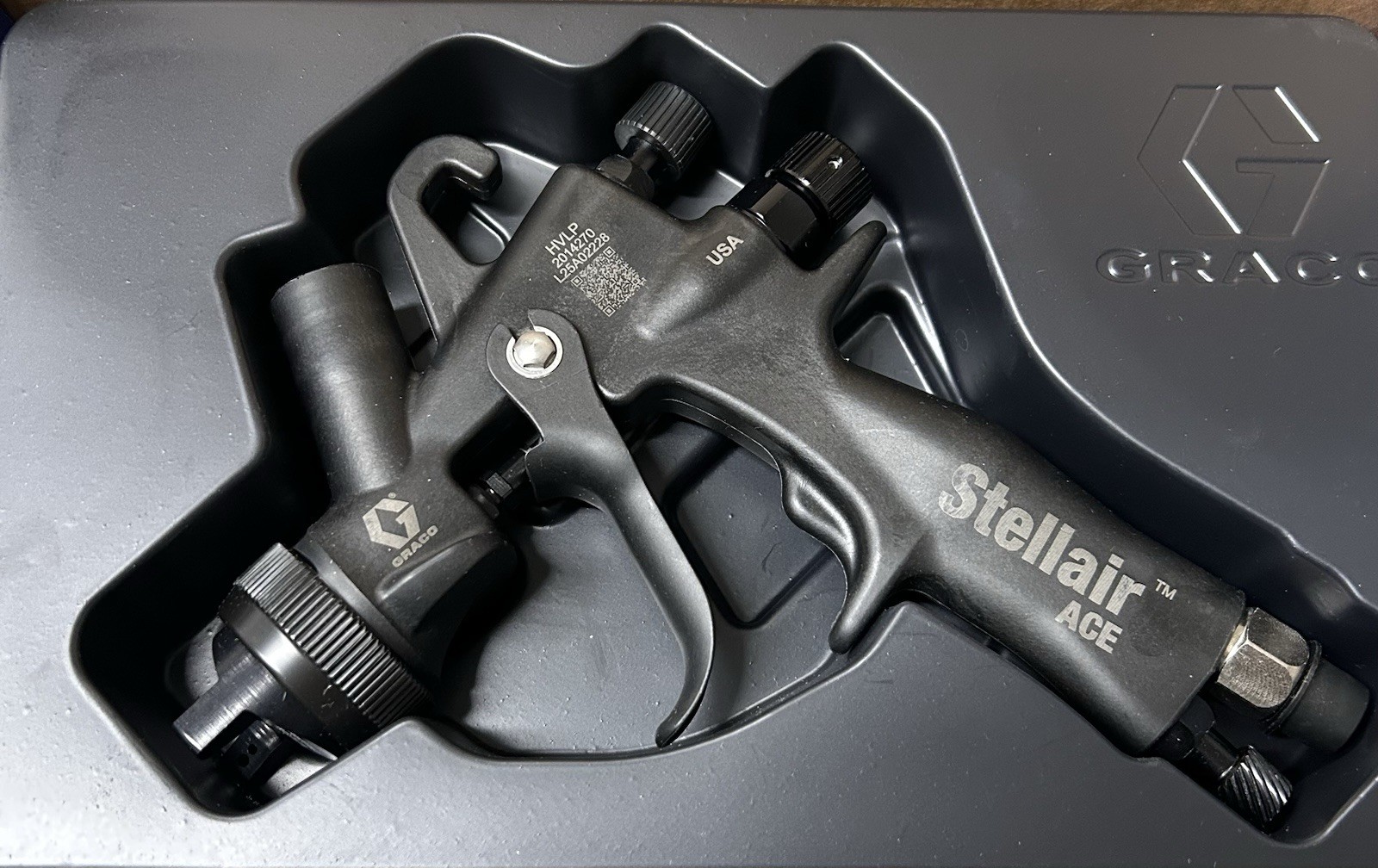 Graco Stellair ACE Air Spray Gravity Feed Gun, 3M PPS Cup Assembly PT# 2014267