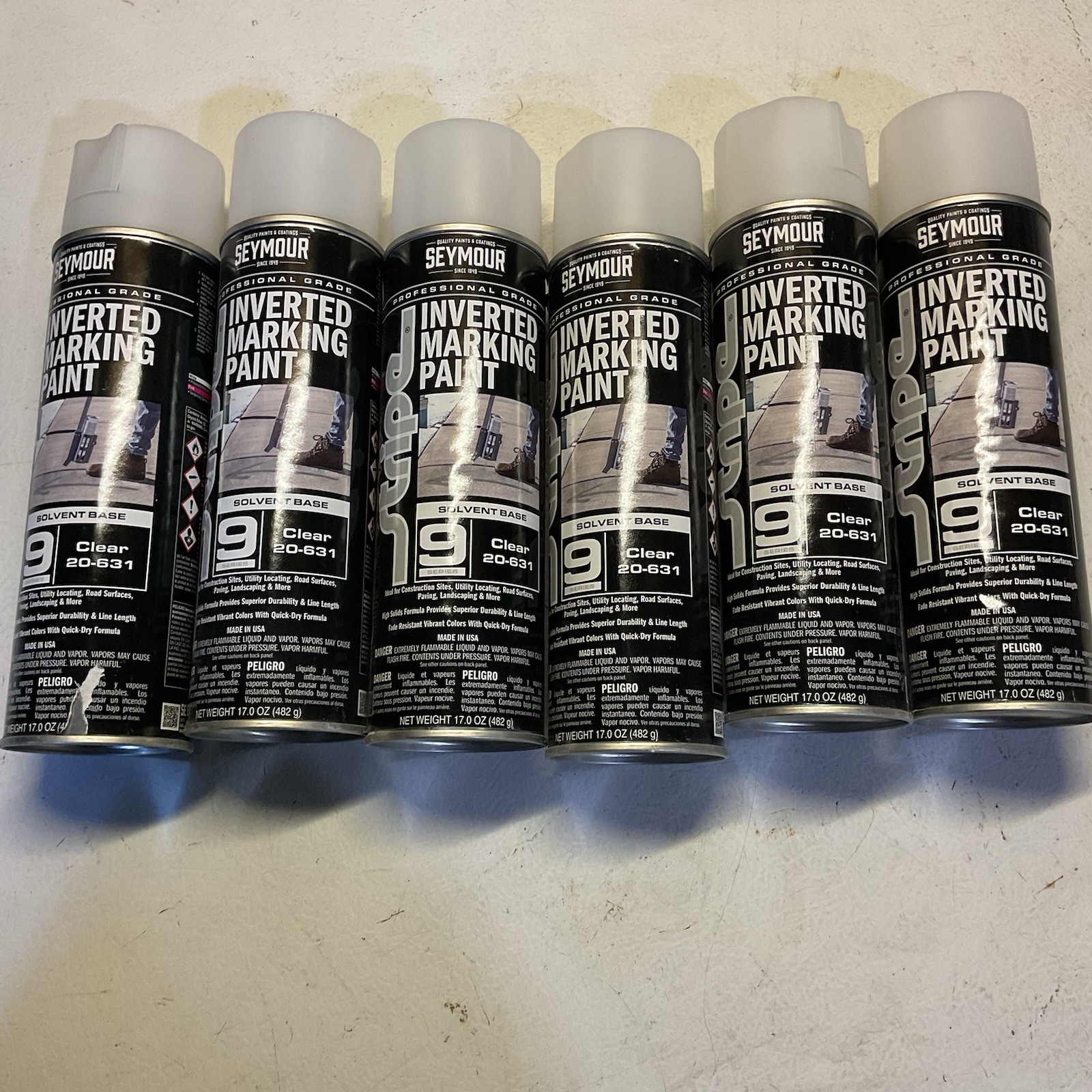 20-631 Seymour Stripe 9-Series Inverted Ground Marking Paint, Clear (17oz)6 Cans