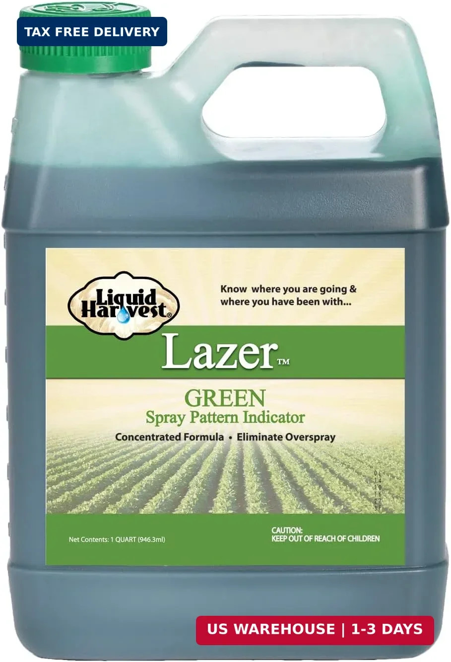 Liquid Harvest Lazer Green Concentrated Spray Pattern Indicator – 1 Quart (32 Ou