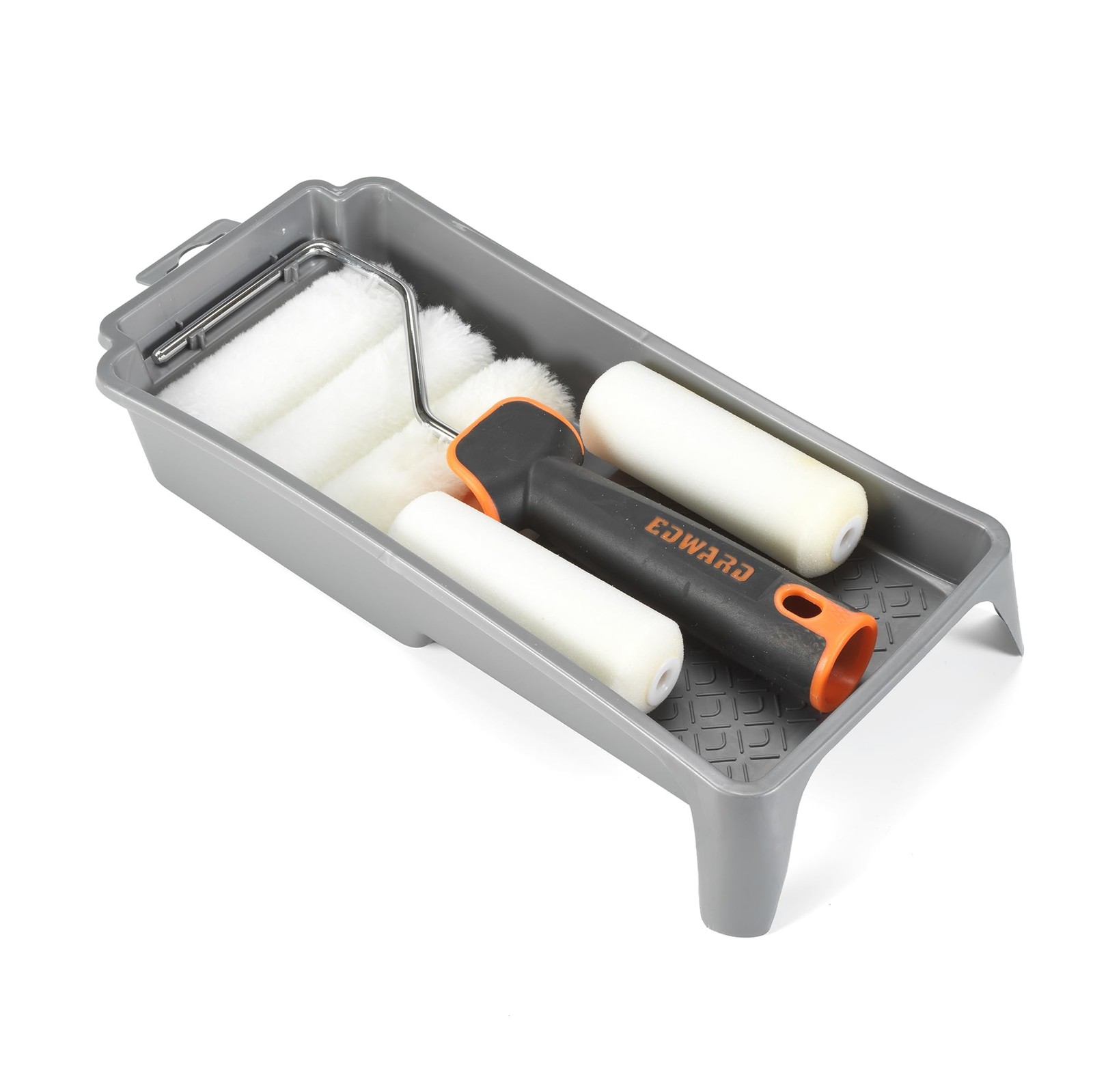 Edward Tools 7 Piece 4” Paint Roller Kit – Includes Acrylic, Polyester Gray