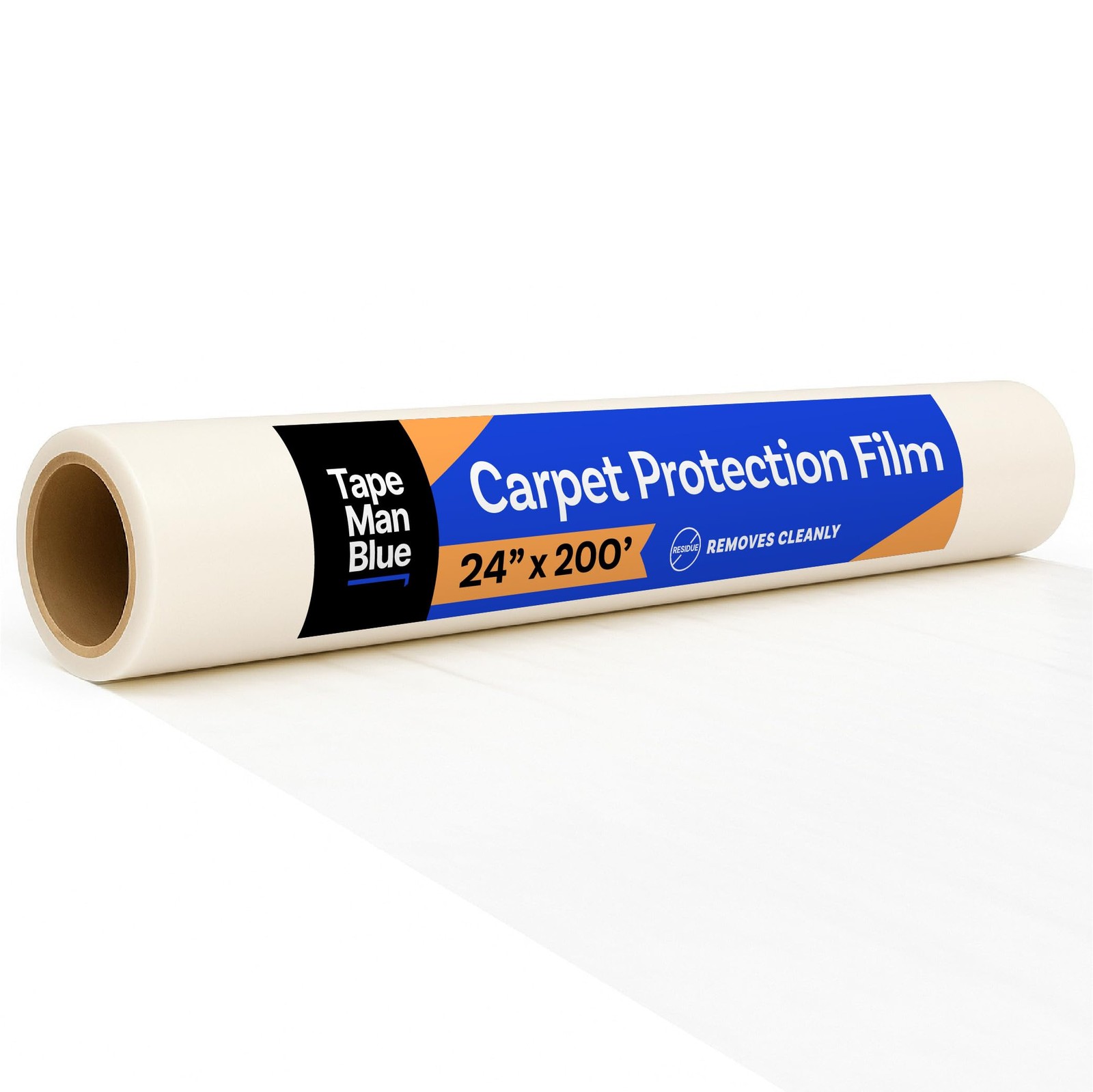 TapeManBlue Carpet Protection Film 24″ x 200′ x (1 roll), Clear