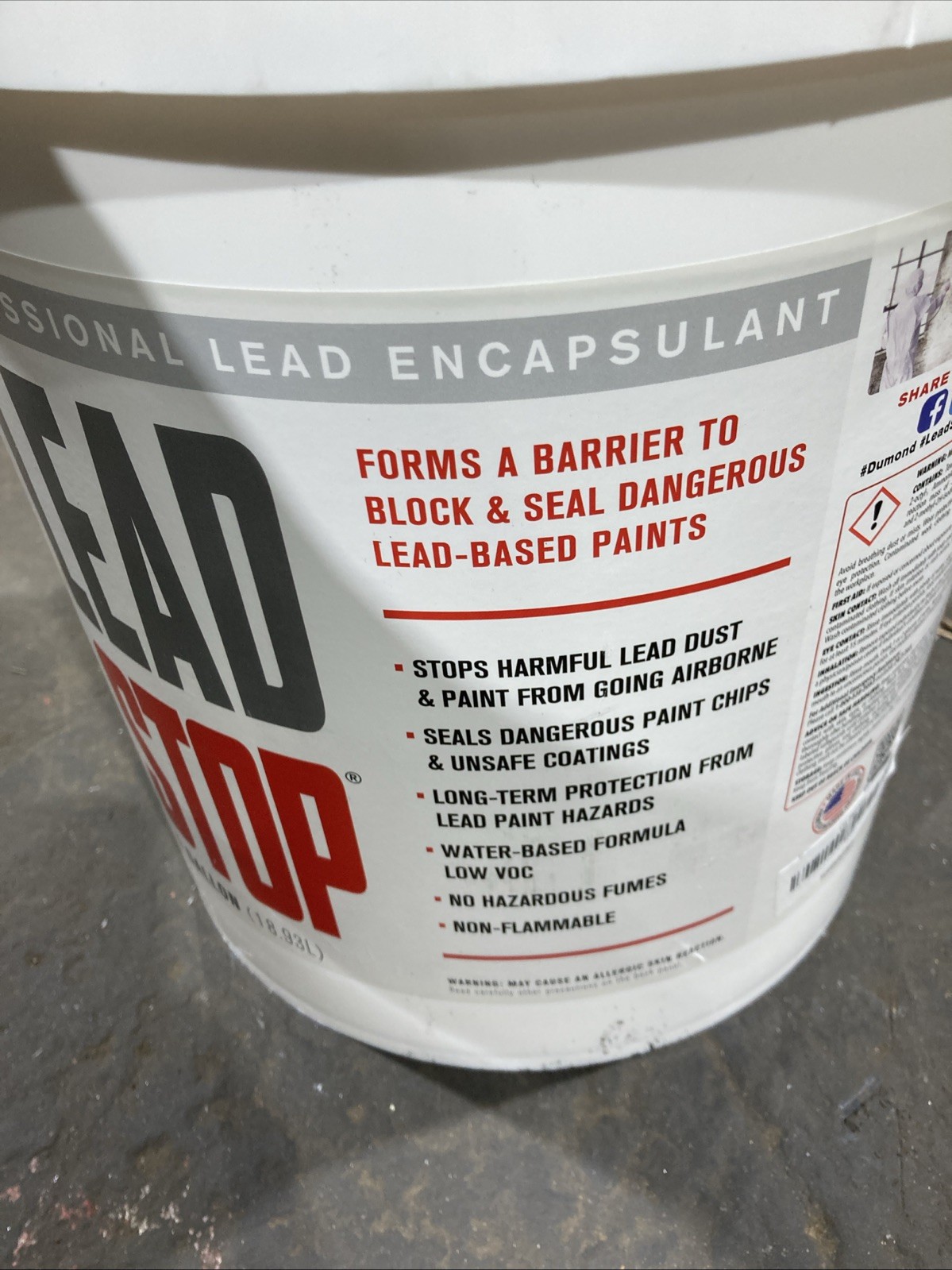 DUMOND 4000 Lead Stop Encapsulating Compound,5 Gal. 39C343 New