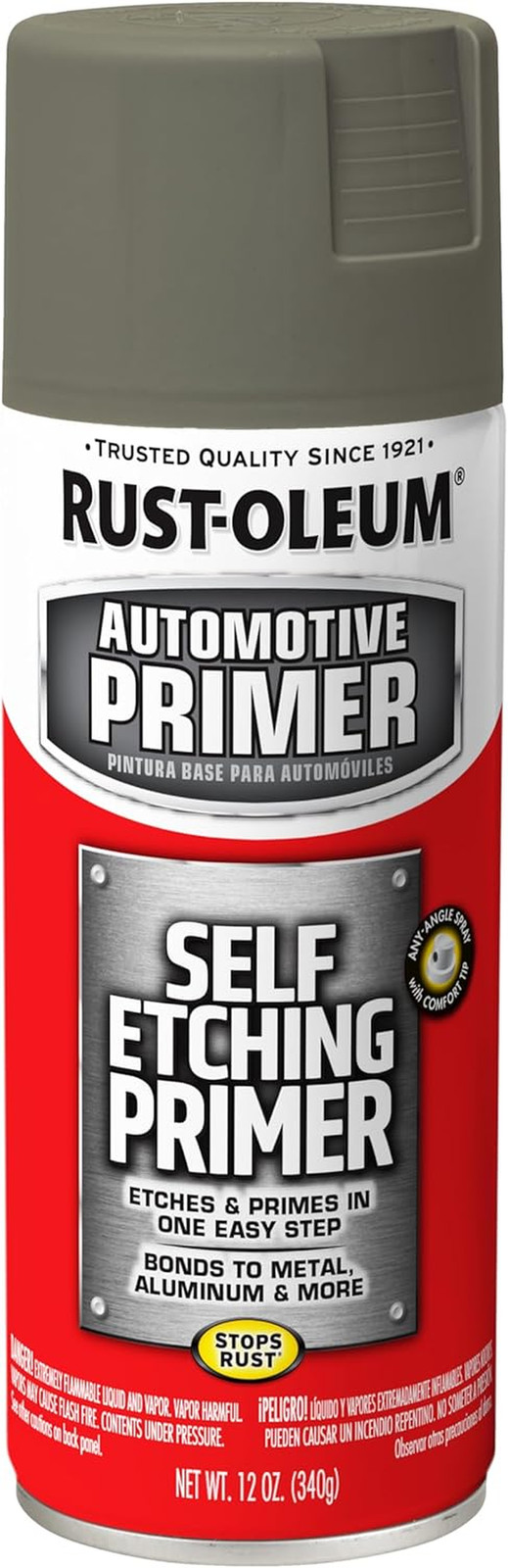 249322 Automotive Self Etching Primer Spray, 12 Oz, Matte Dark Green