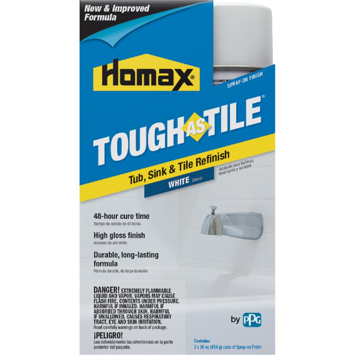 Homax Tough as Tile 16 Oz. White High Tub & Tile Spray Paint (2-Pack) Homax