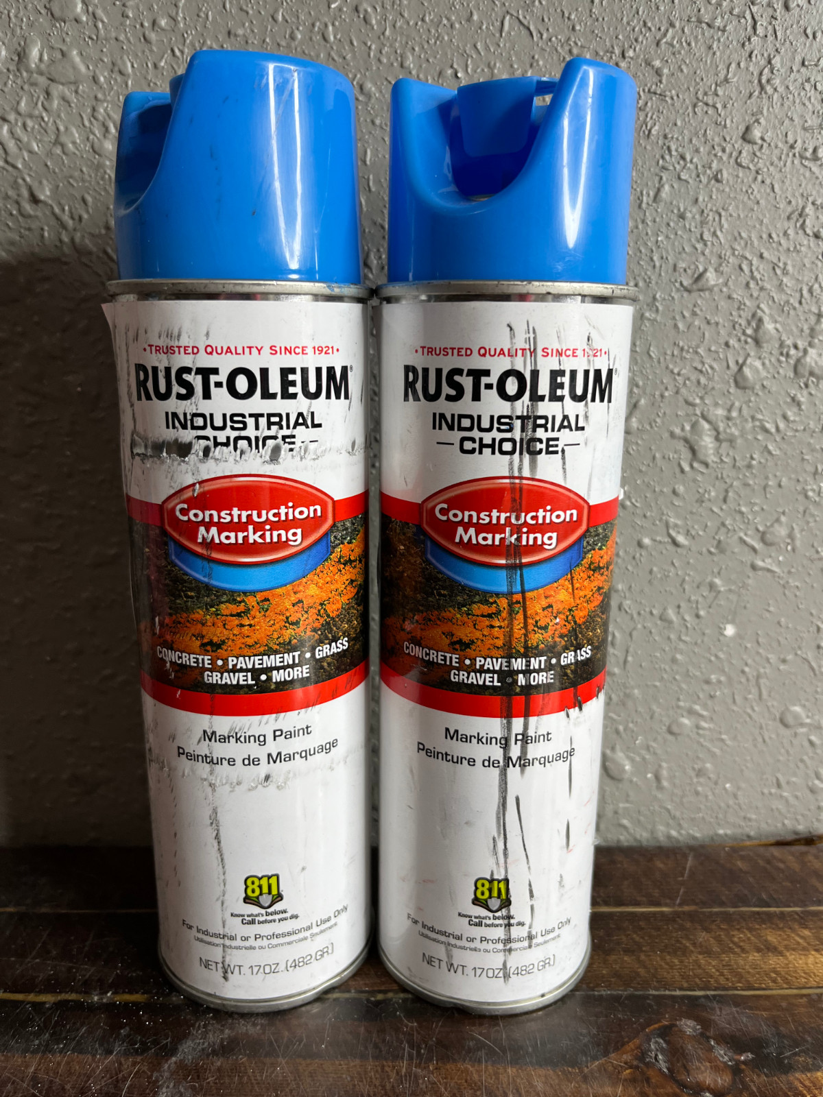 2 Pack Rust-Oleum Industrial Choice Construction Marking Paint Caution Blue 17oz