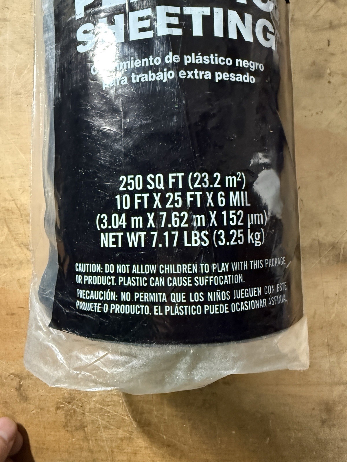 6 Mil Extra Heavy Duty Black Plastic Sheeting 10 ft x 25 ft