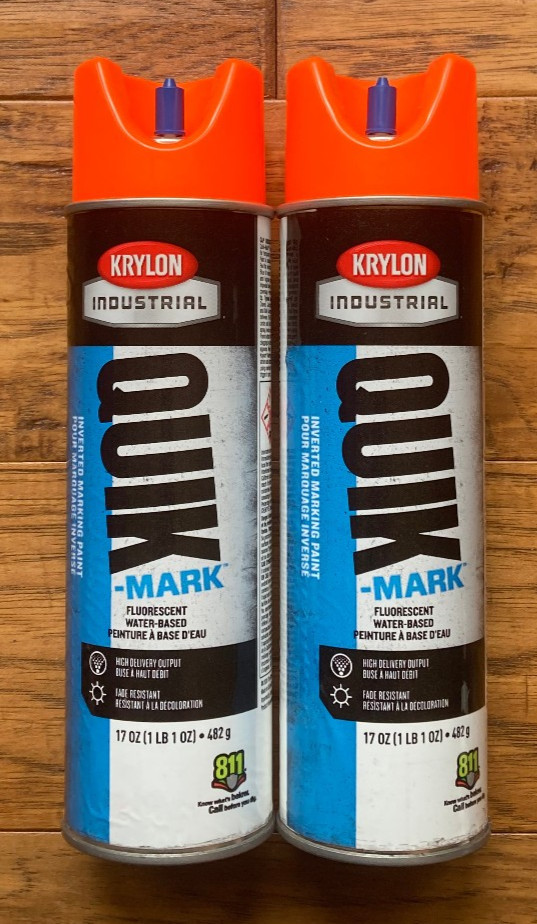 Qty 2 Krylon Industrial A03700004 Fluorescent Orange Inverted Marking Paint 17oz
