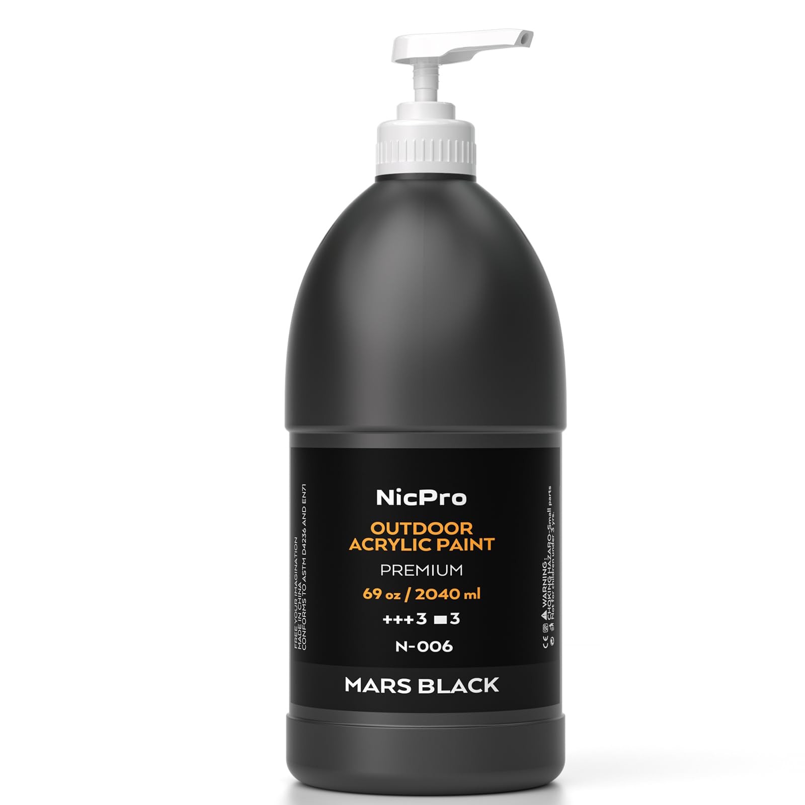 Nicpro Black Large Outdoor Acrylic Paint Set (69 69 Fl Oz (Pack of 1),