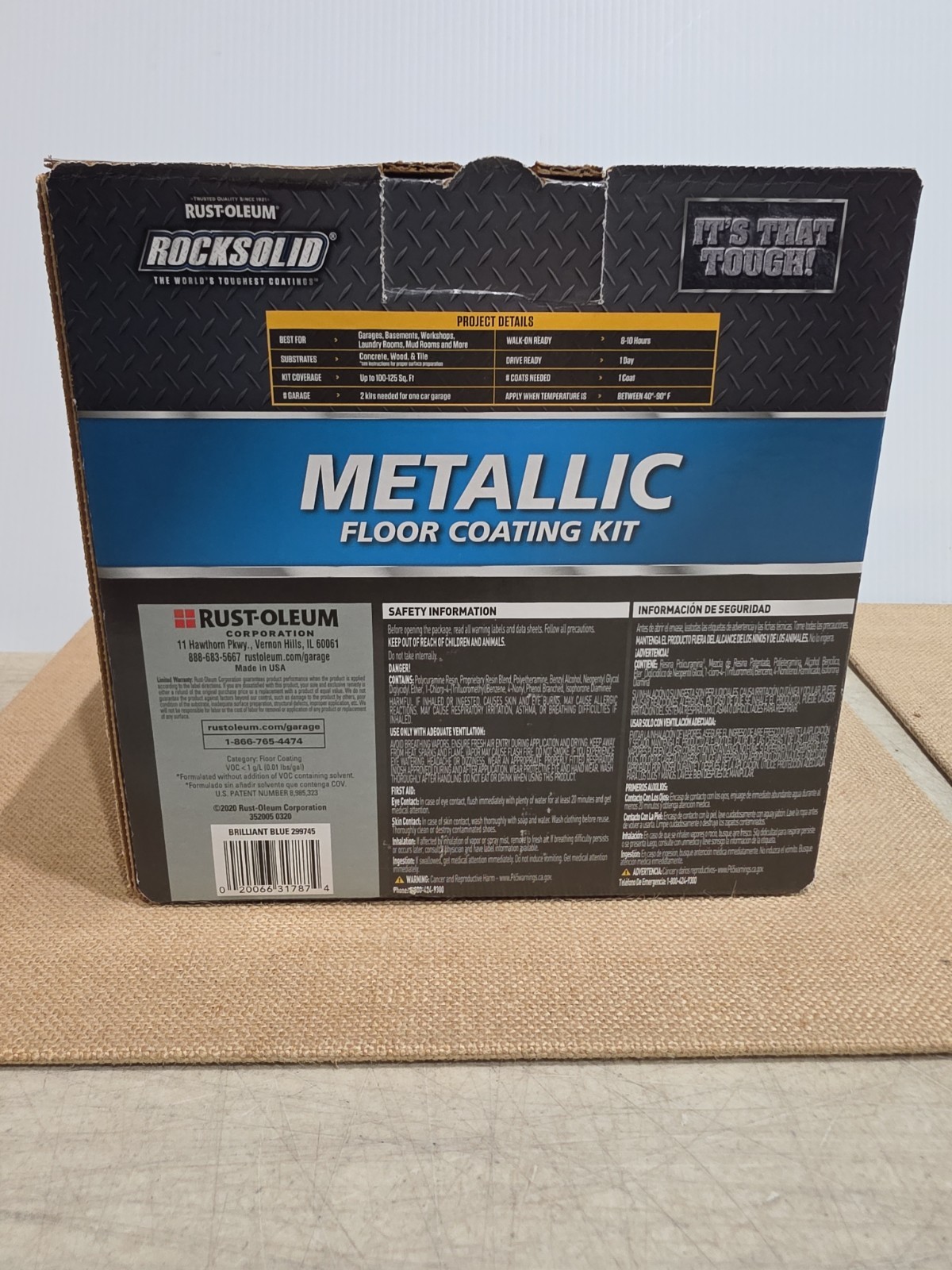 RockSolid Metallic Floor Coating Kit, Brilliant Blue, High Gloss, 80 Oz – 299745