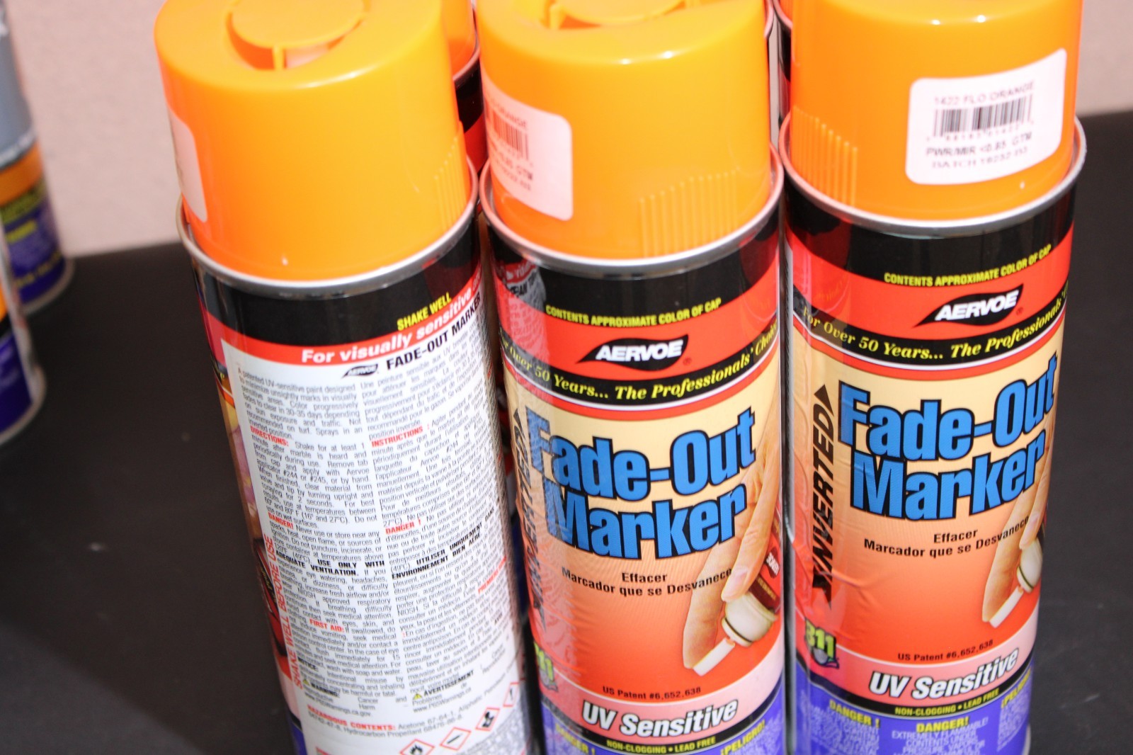 Aervoe Inverted Fade-Out Marker Paint 15 oz. 1422 Fluorescent Orange 6-Pack