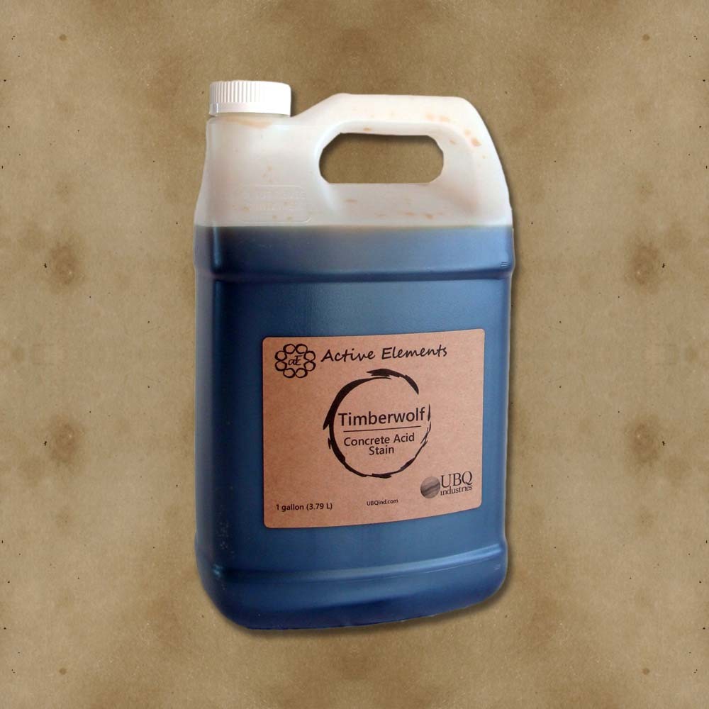 Official acid stain cement color soft brown color 1 gallon Timberwolf