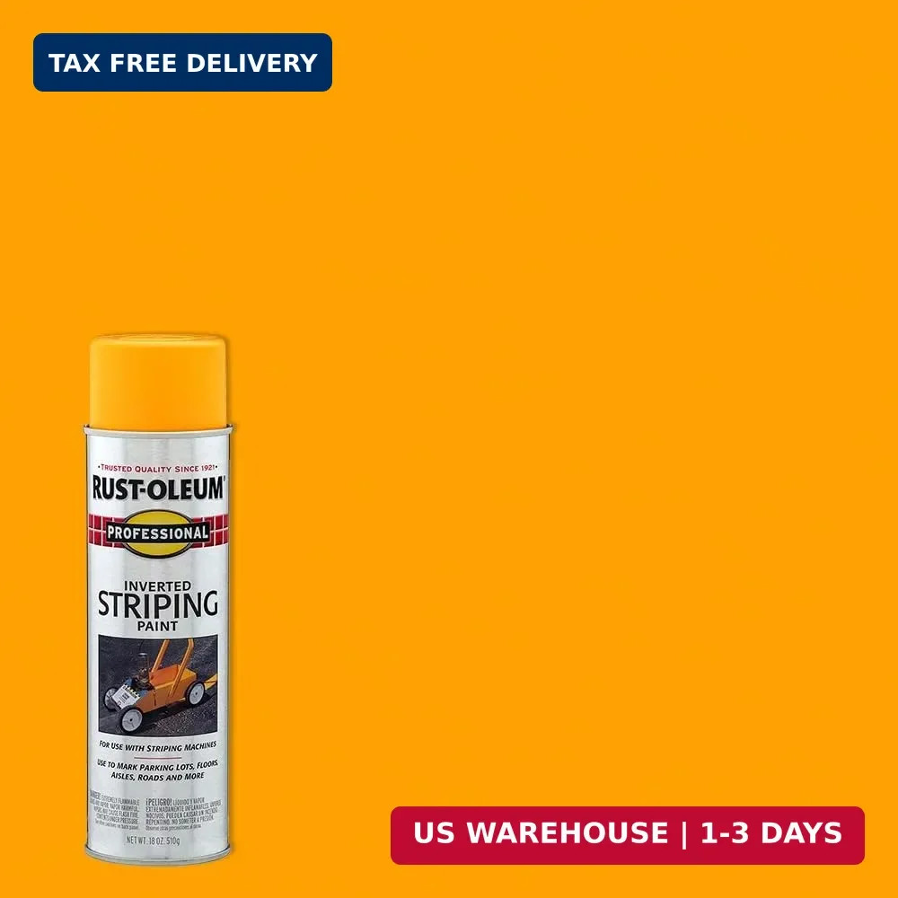 Rust-Oleum 2548838 Professional Inverted Striping Spray Paint, 18 oz, Yellow