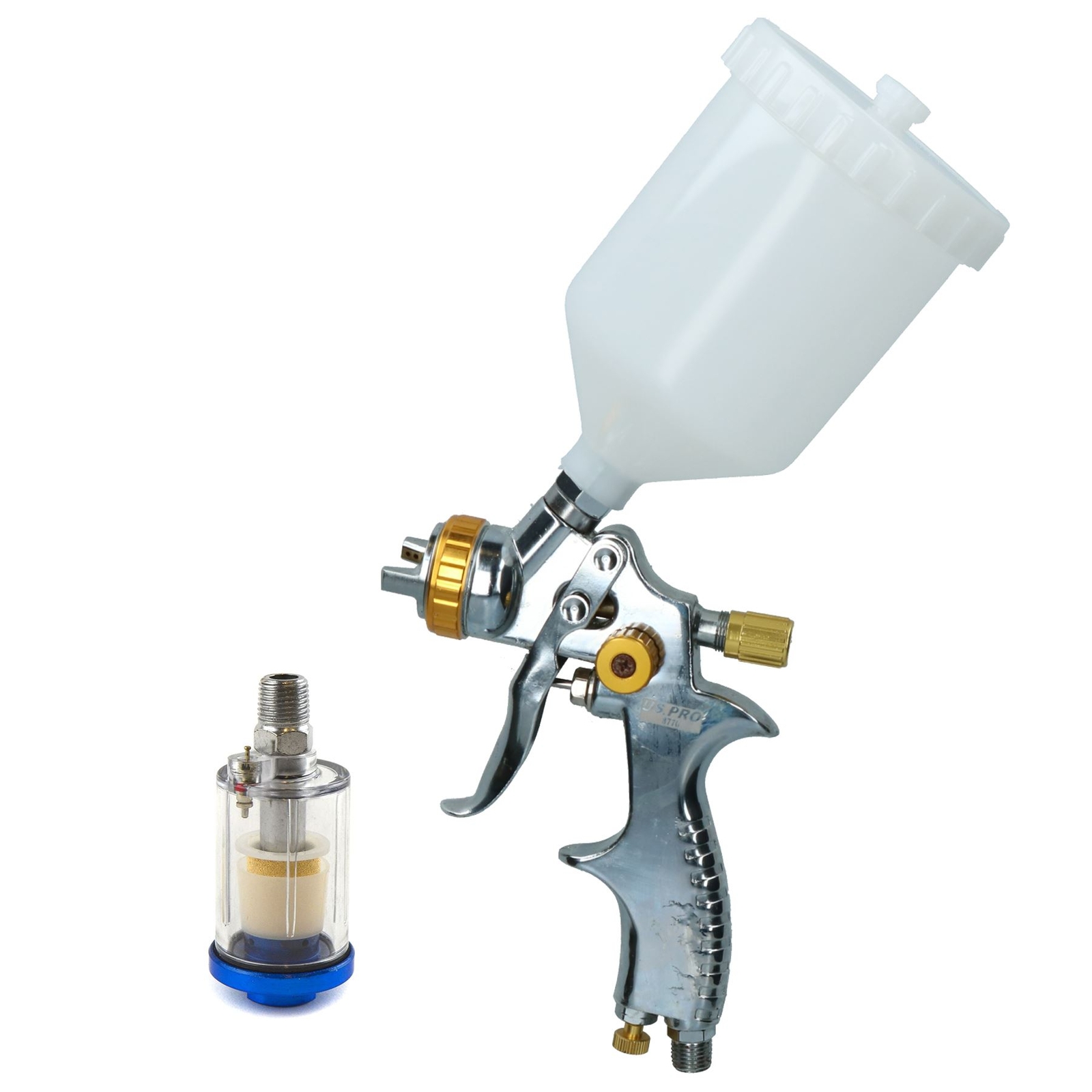 LVLP Gravity Feed Spray Gun 1.4mm Nozzle 1/4″ BSP In Line Moisture Trap