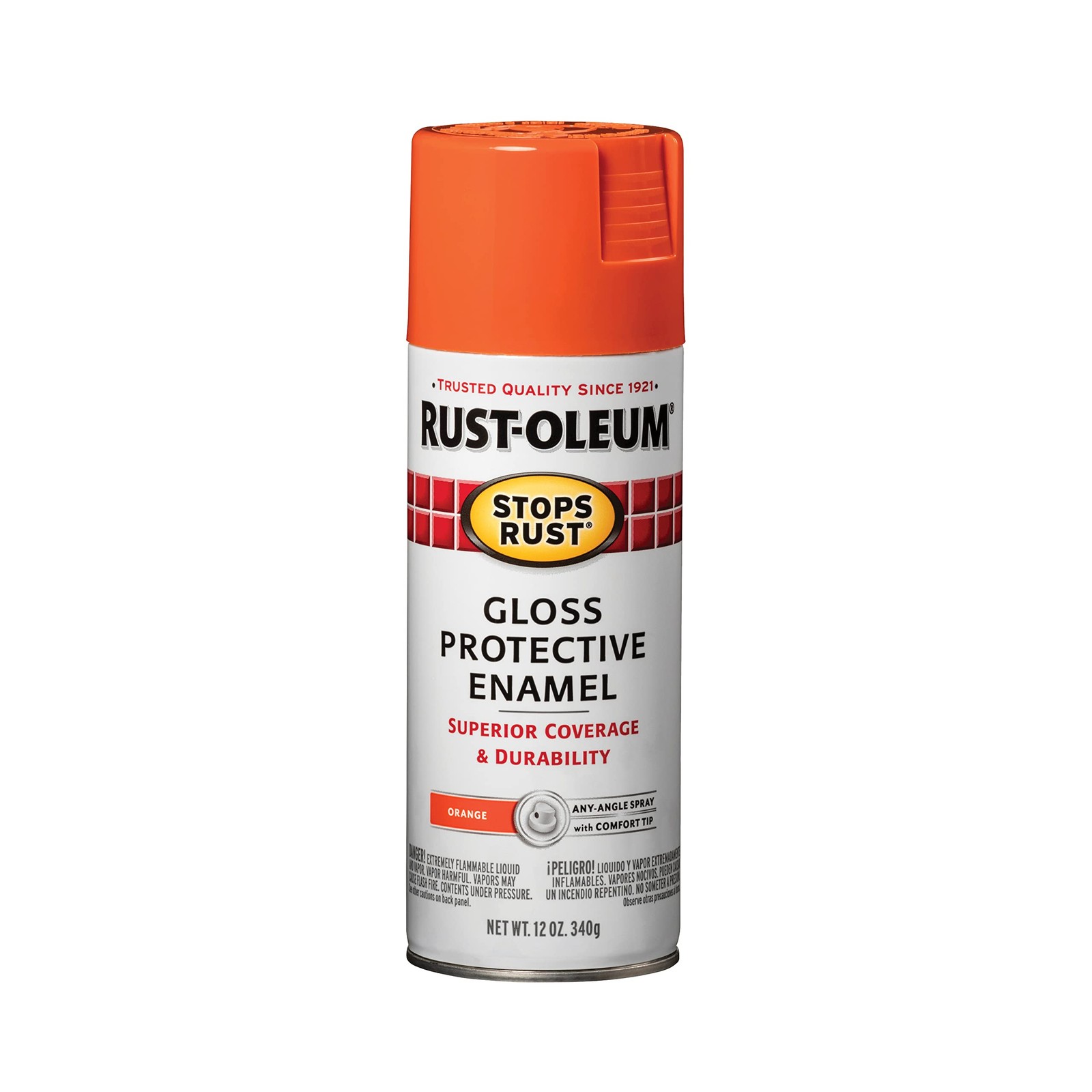 Rust-Oleum 214084 Stops Rust Spray Paint, 12 Ounce (Pack of 1), Gloss Orange