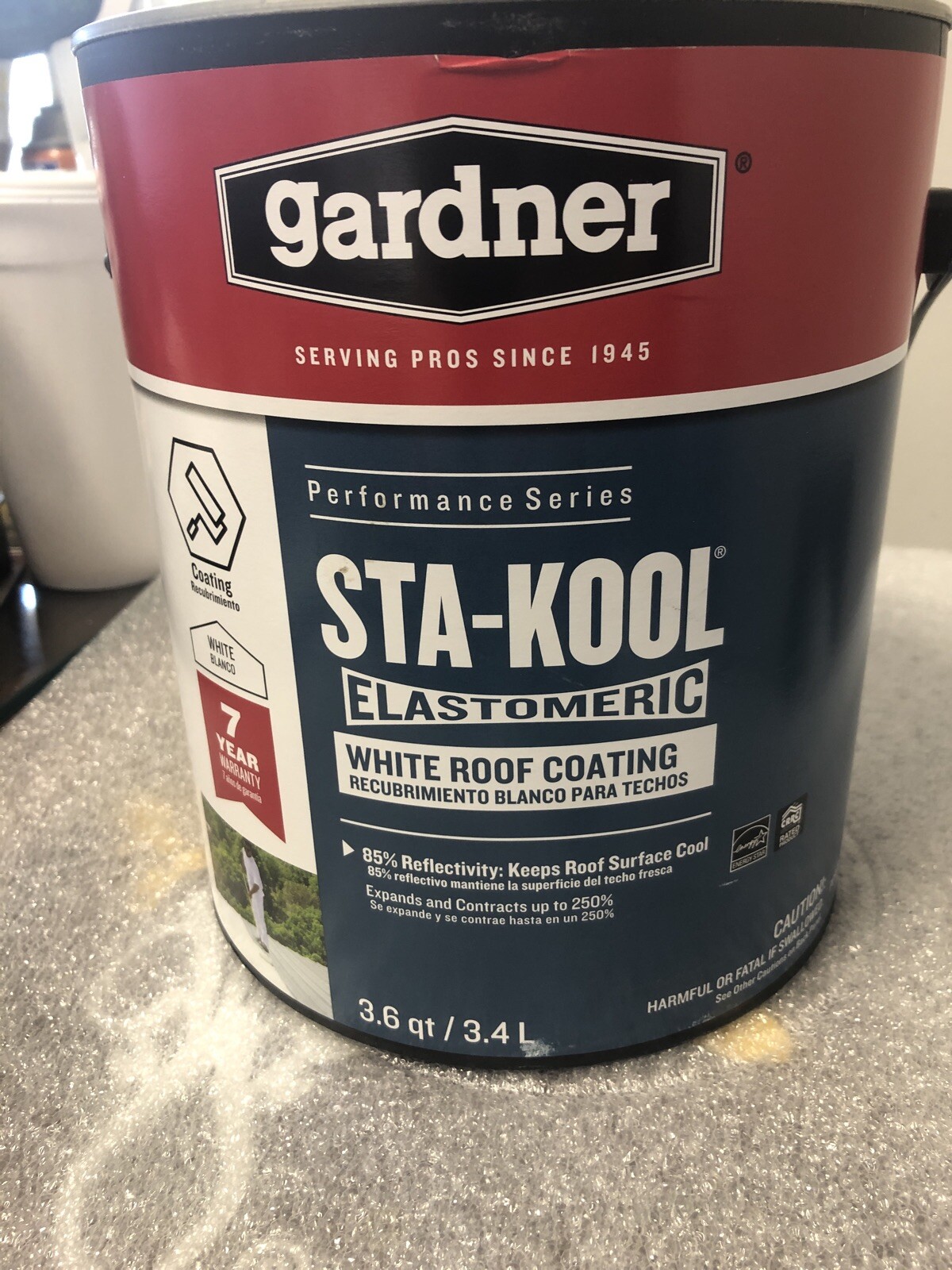 Gardner Series SK-7701 White Sta-Kool 770 Elastomeric Roof Coating 1 GALLON