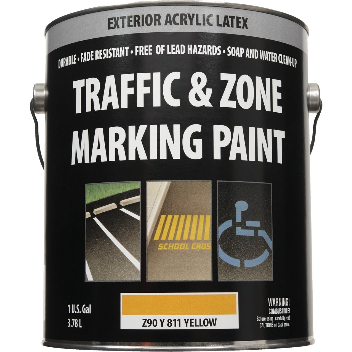 Traffic & Zone Yellow Latex Gallon Traffic Paint Z90Y00811-16 Traffic And Zone