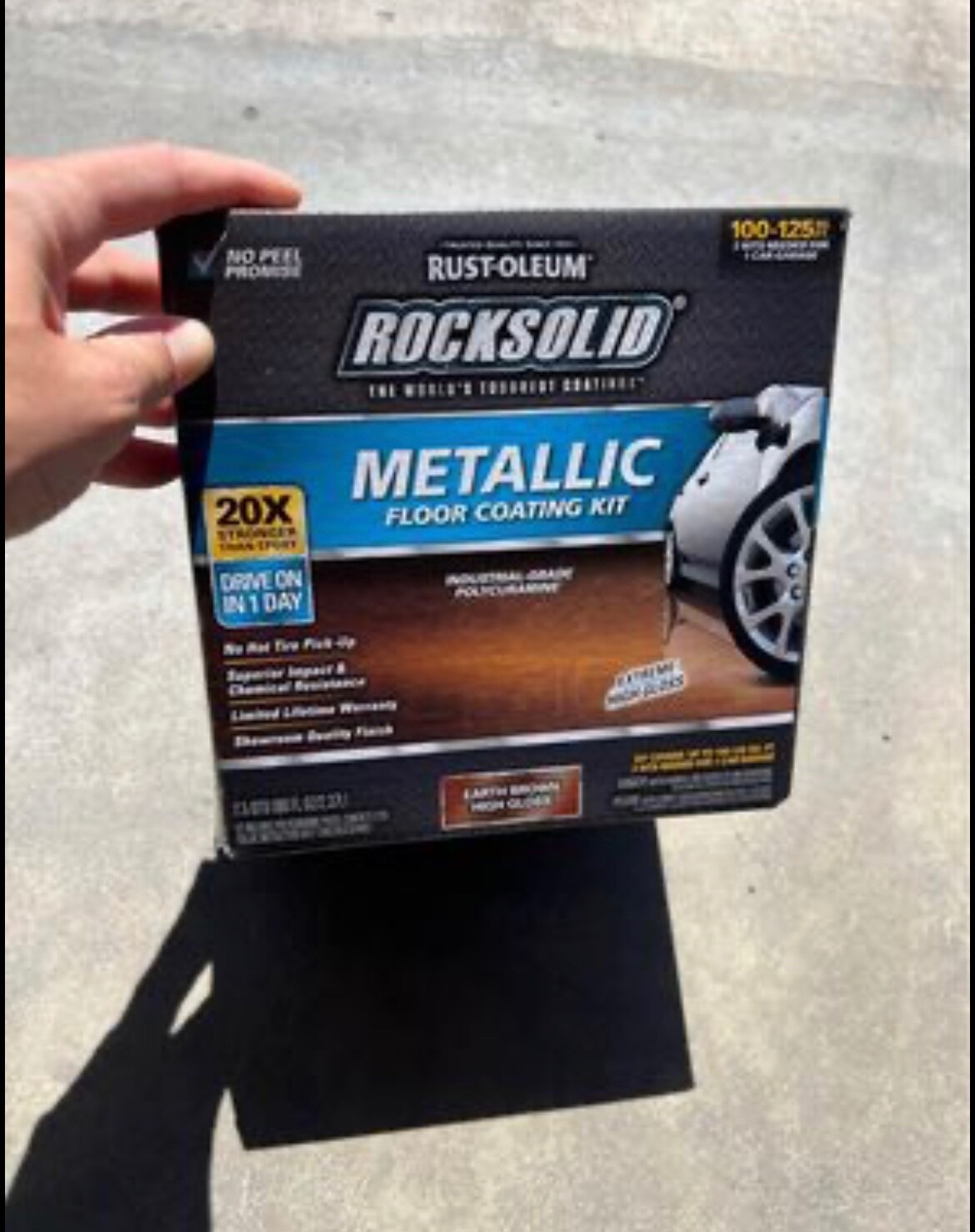 Rust-Oleum 286895 Rocksolid Metallic Garage Floor Coating, 80Fl.Oz – Earth Brown