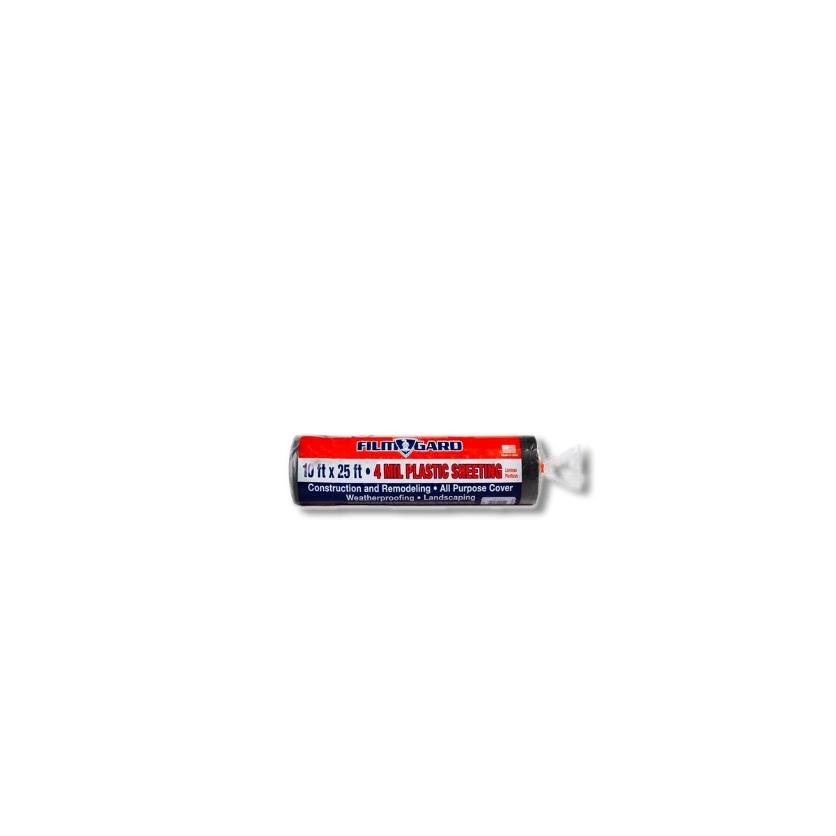 Film-Gard Plastic Sheeting 4 mil X 10 ft X 25 ft Polyethylene Black 626161