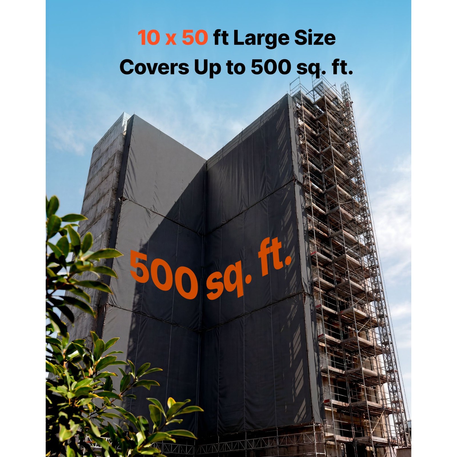 12 Mil Plastic Sheeting 10x50ft Heavy Duty Vapor Barrier